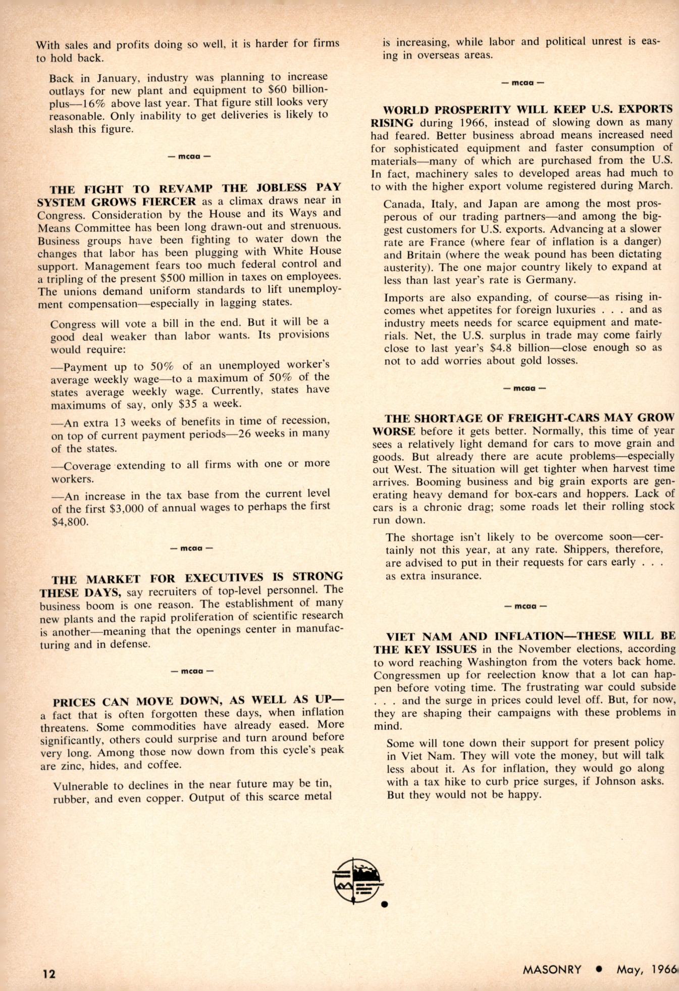 Masonry Magazine May 1966 Page. 12