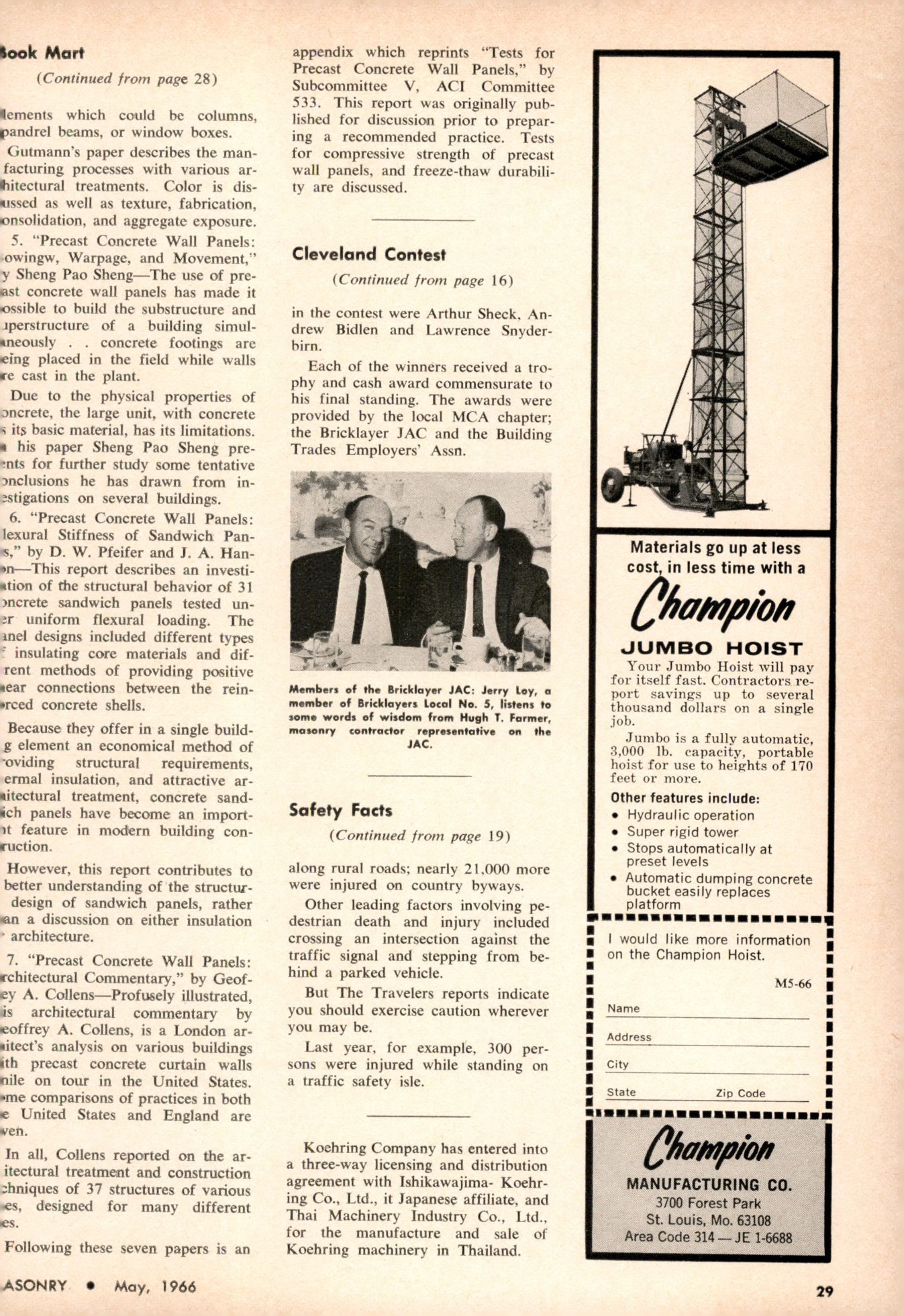 Masonry Magazine May 1966 Page. 29