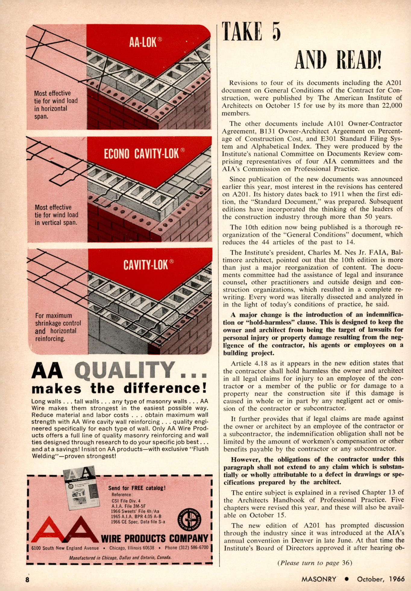 Masonry Magazine October 1966 Page. 8