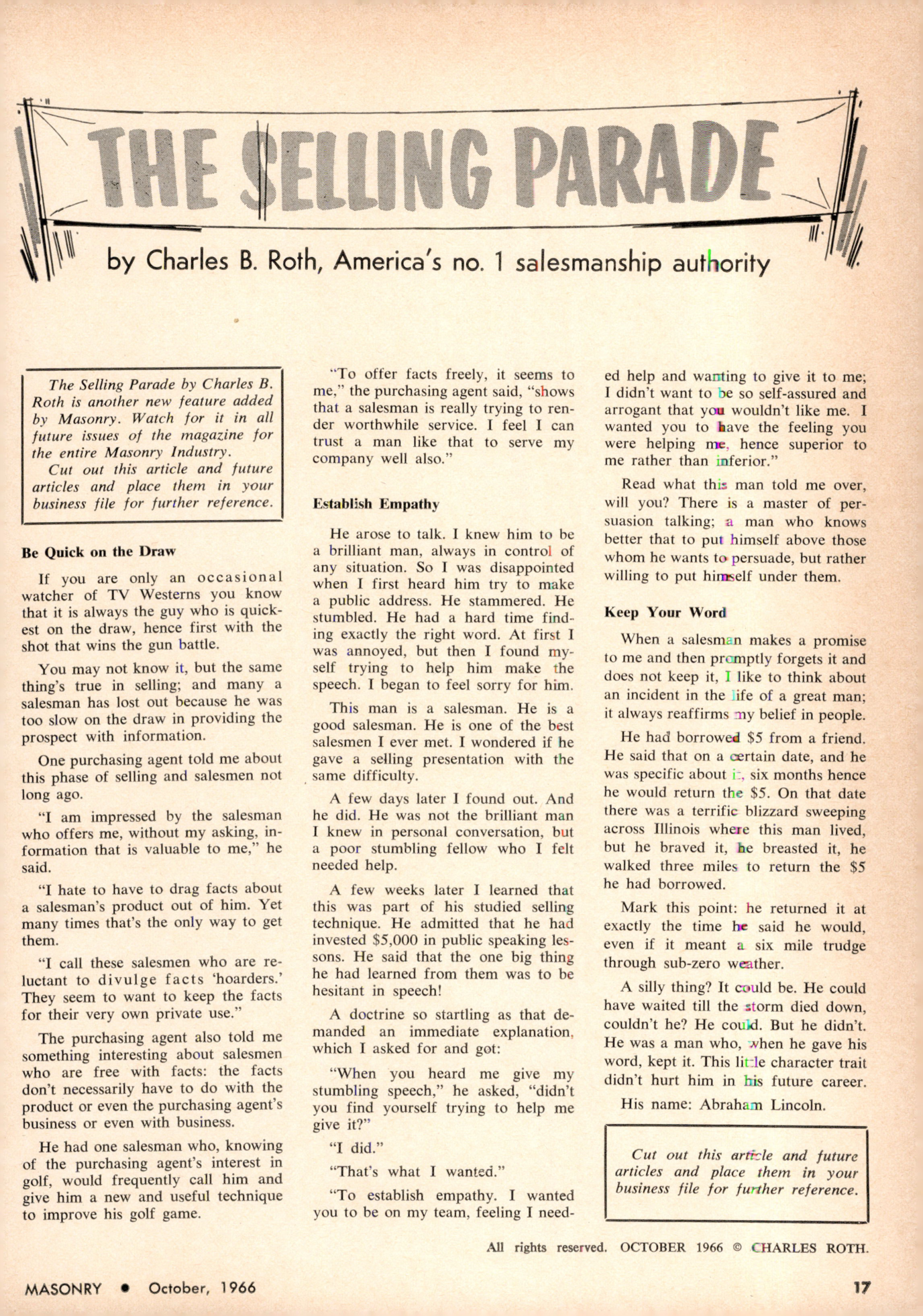 Masonry Magazine October 1966 Page. 17