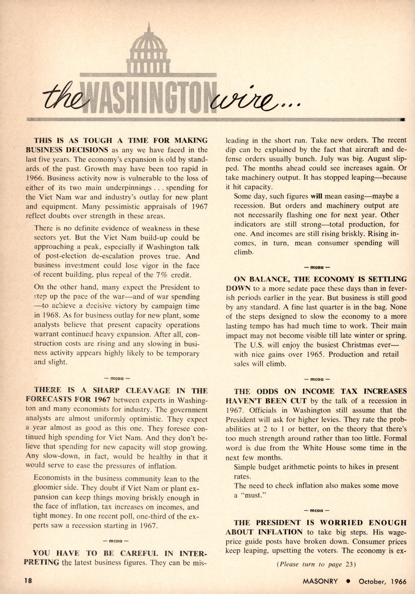 Masonry Magazine October 1966 Page. 18