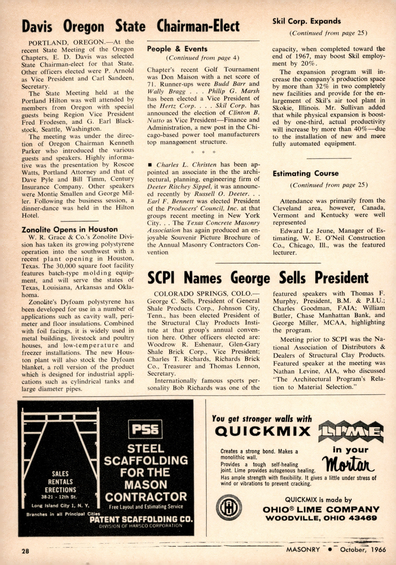 Masonry Magazine October 1966 Page. 28