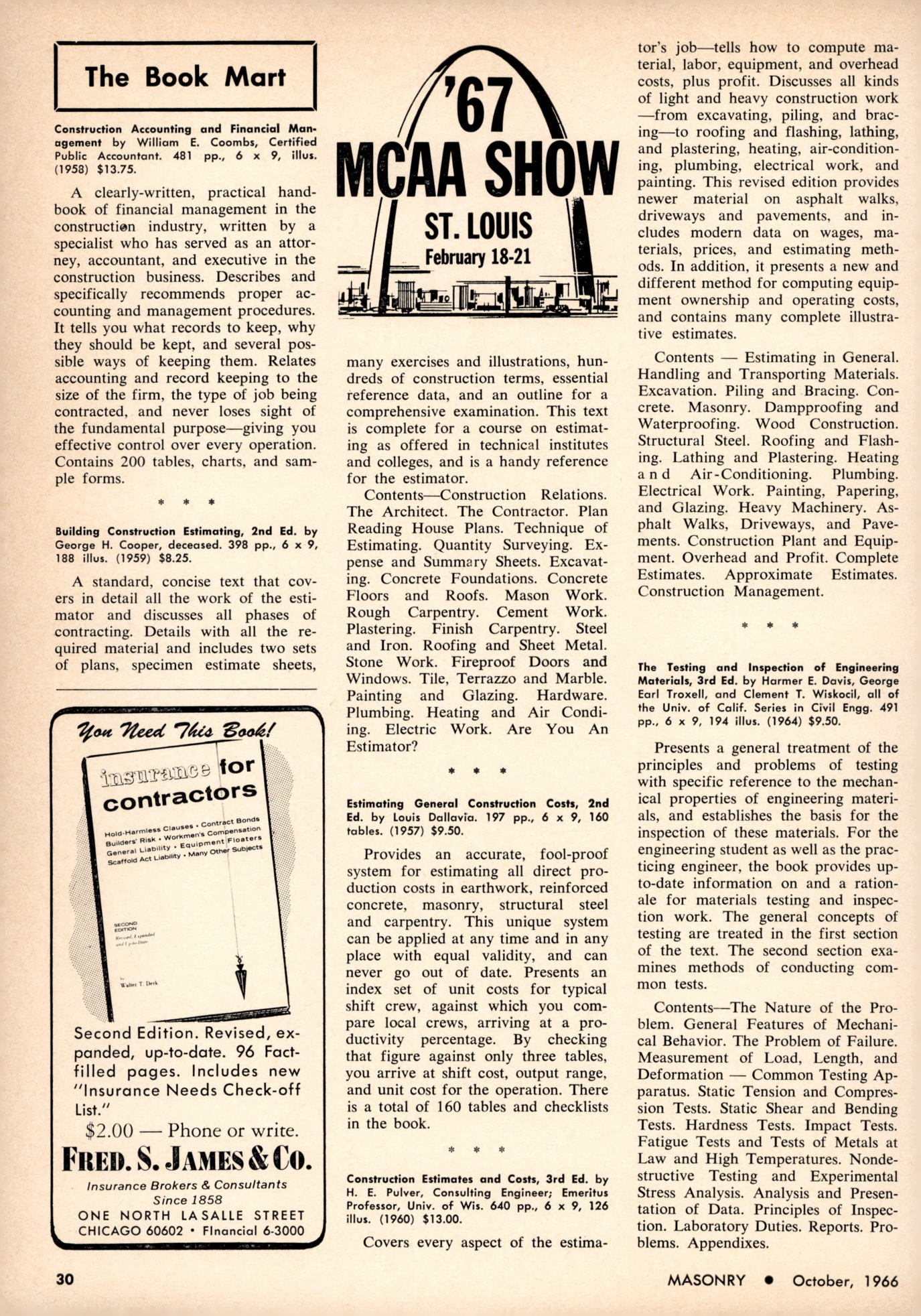Masonry Magazine October 1966 Page. 30