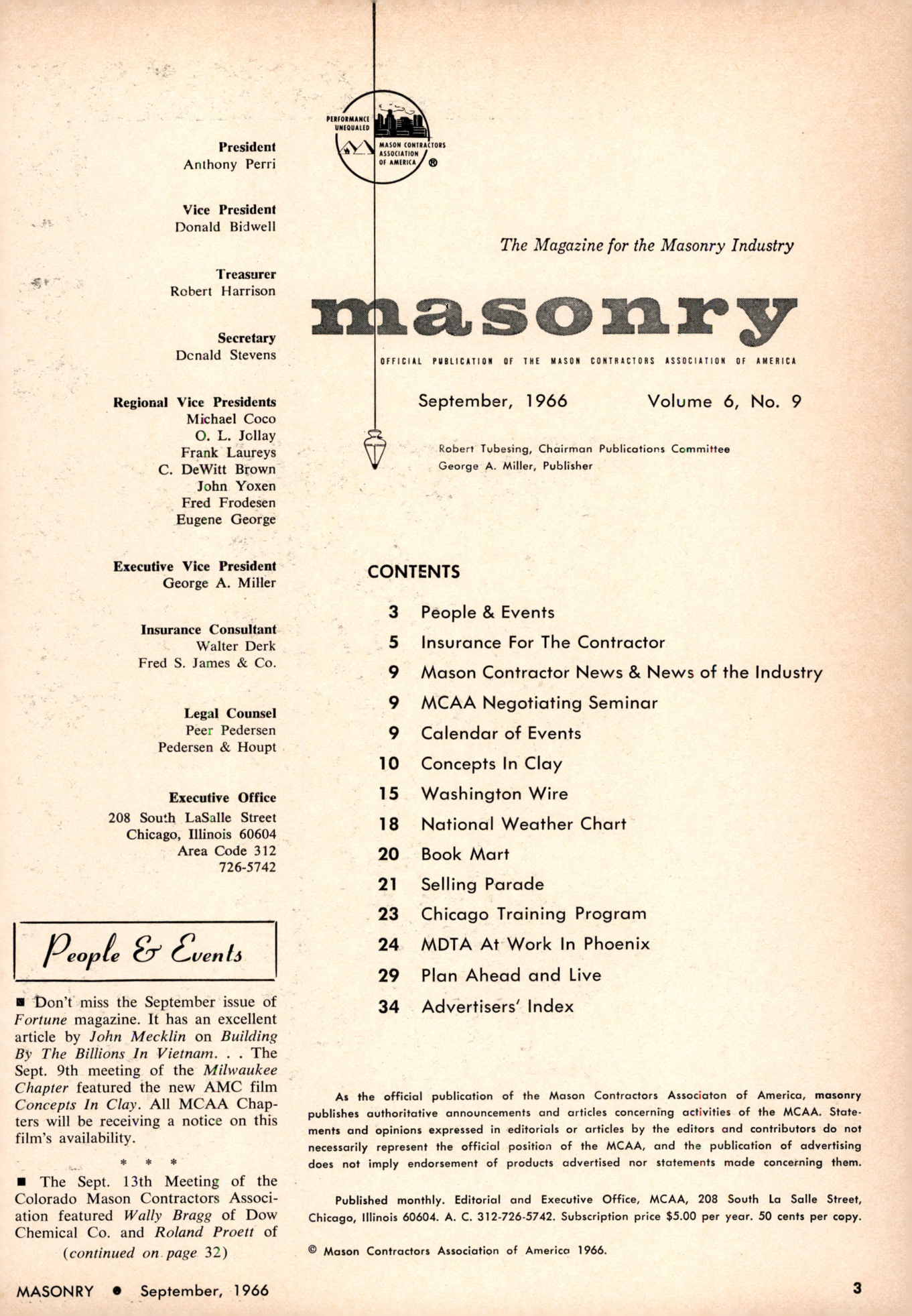 Masonry Magazine September 1966 Page. 3