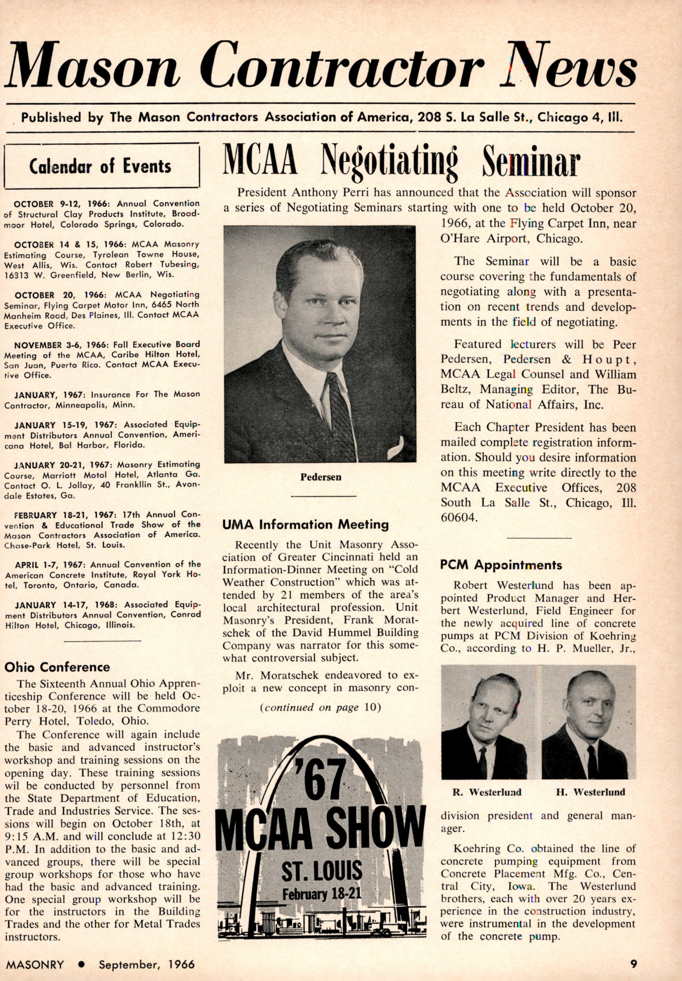 Masonry Magazine September 1966 Page. 9
