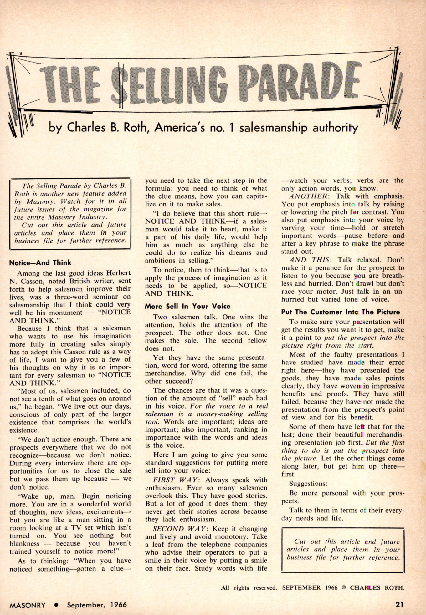 Masonry Magazine September 1966 Page. 21