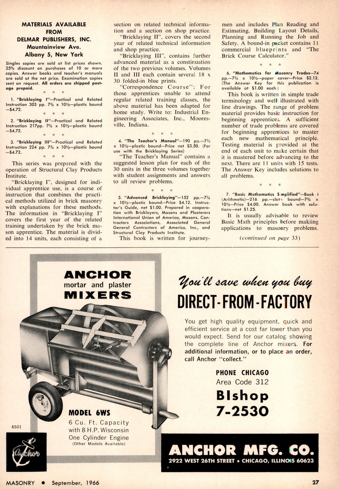 Masonry Magazine September 1966 Page. 27