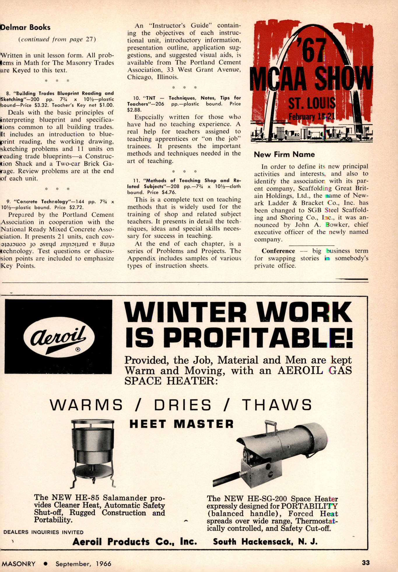 Masonry Magazine September 1966 Page. 33
