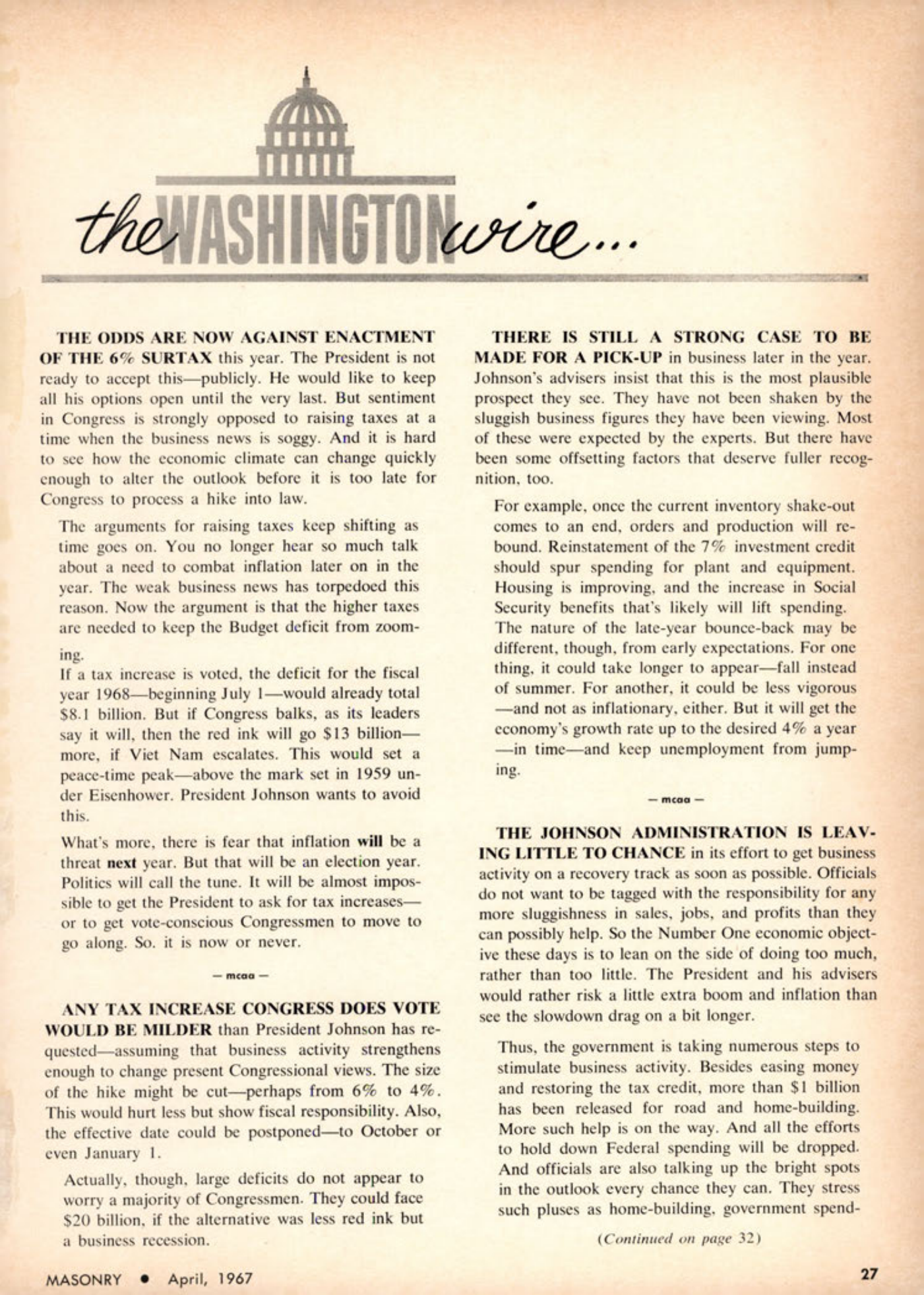 Masonry Magazine April 1967 Page. 27