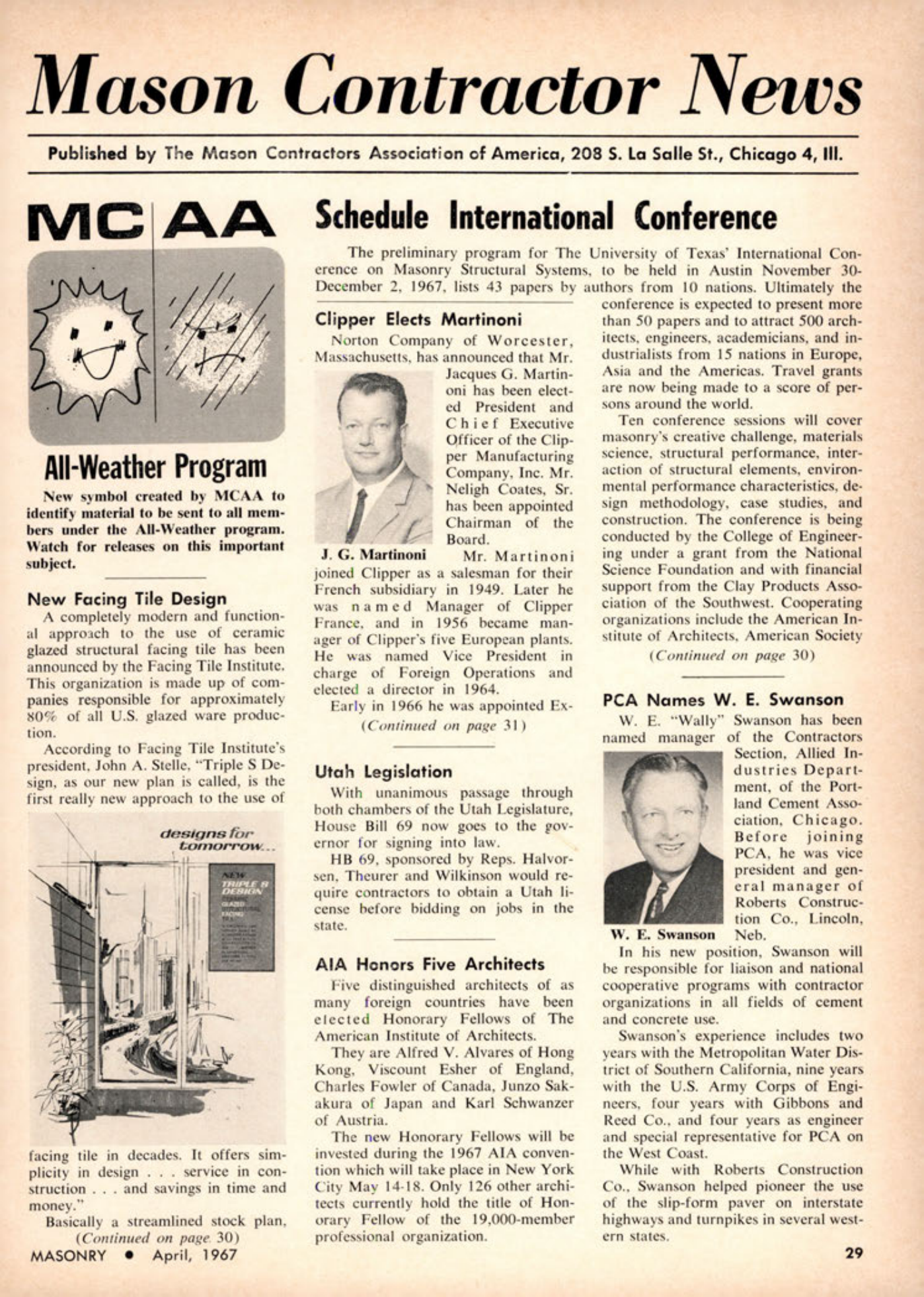 Masonry Magazine April 1967 Page. 29