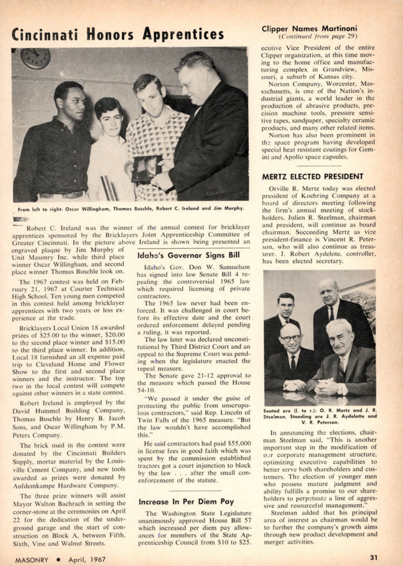 Masonry Magazine April 1967 Page. 31