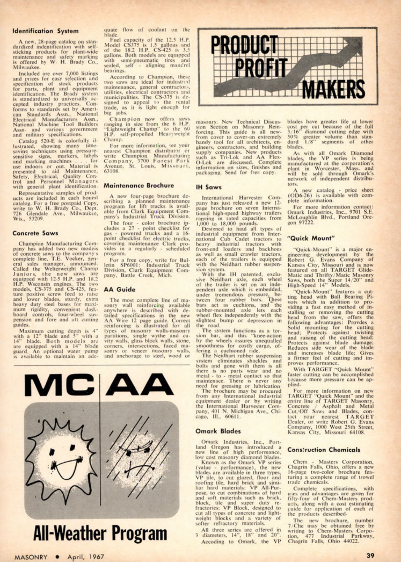 Masonry Magazine April 1967 Page. 39