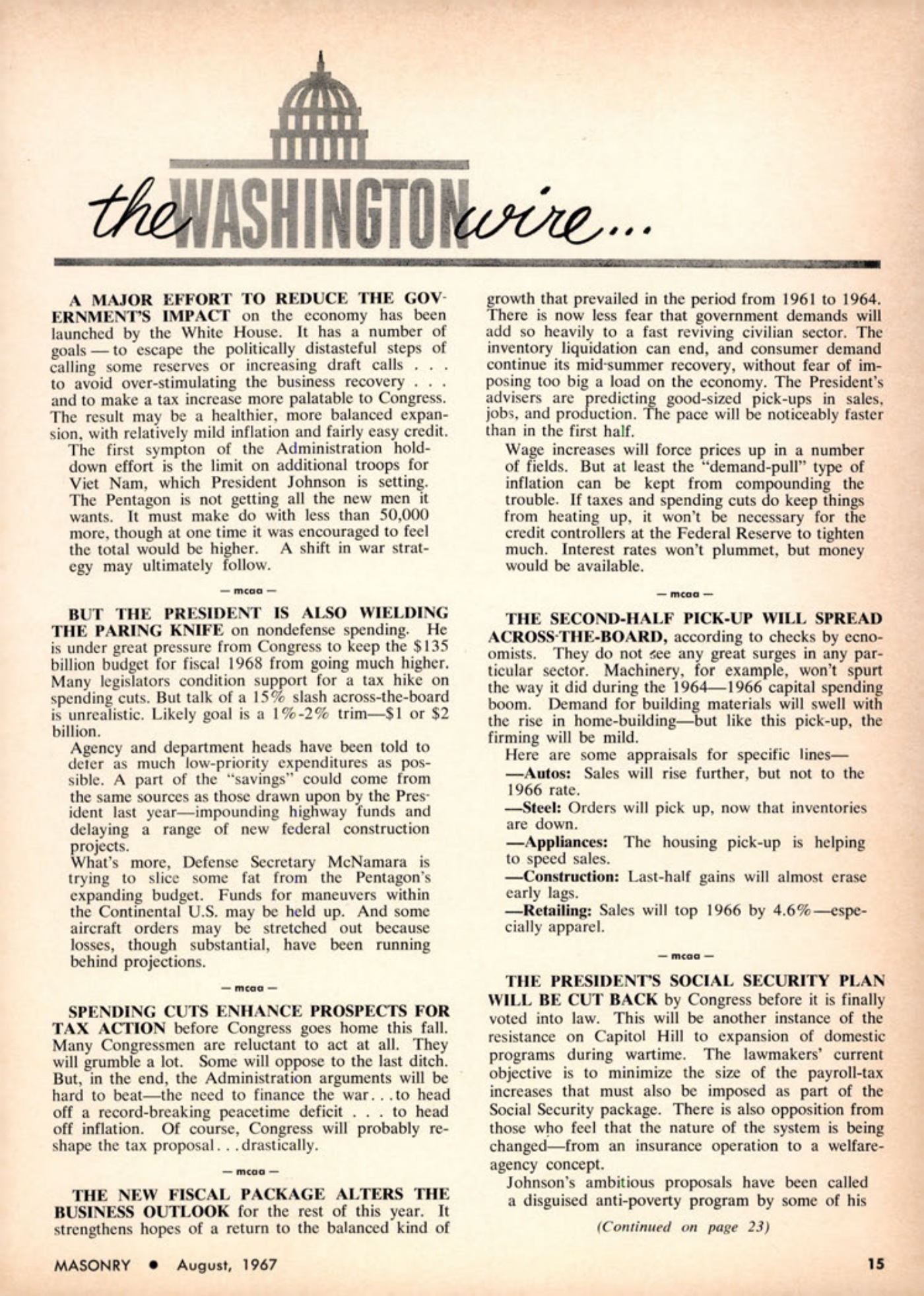 Masonry Magazine August 1967 Page. 15
