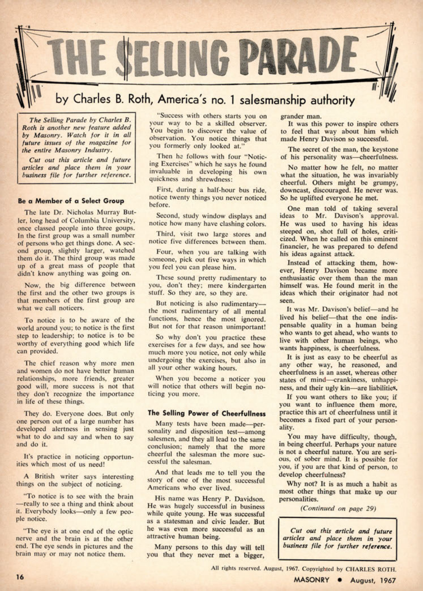 Masonry Magazine August 1967 Page. 16