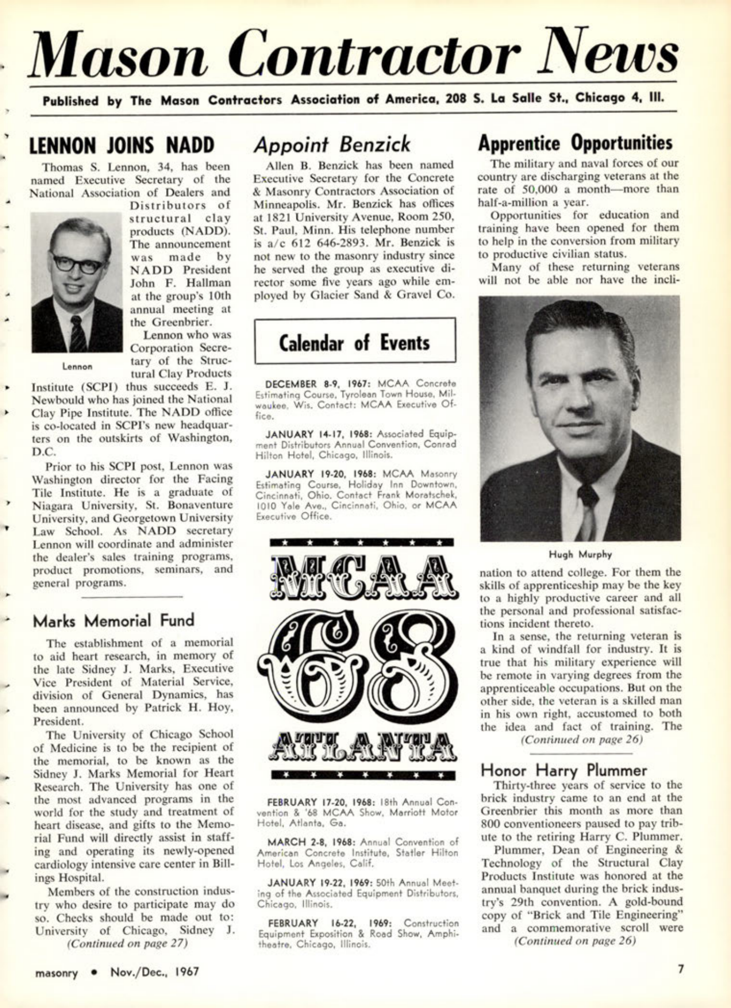 Masonry Magazine December 1967 Page. 7