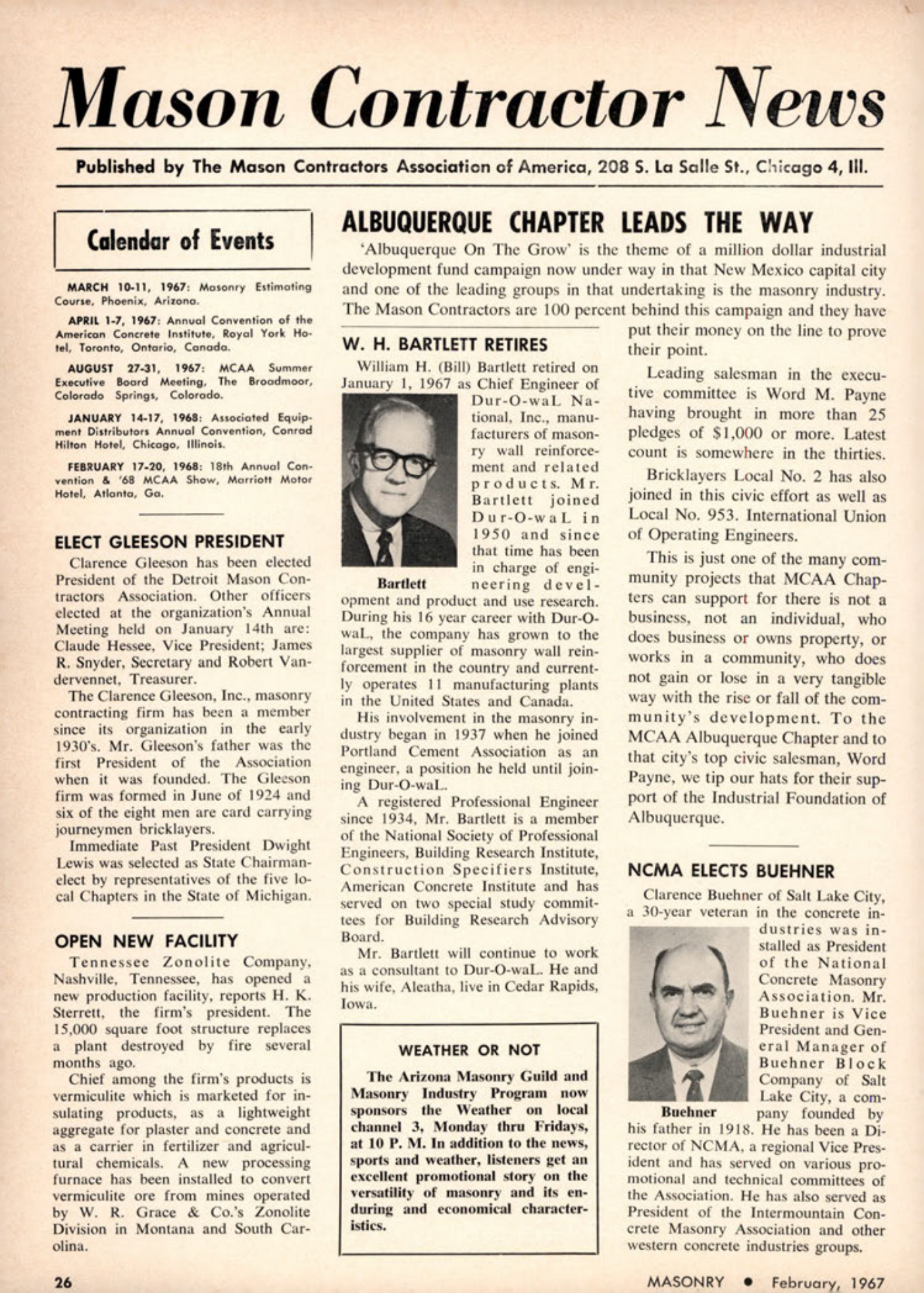 Masonry Magazine February 1967 Page. 26