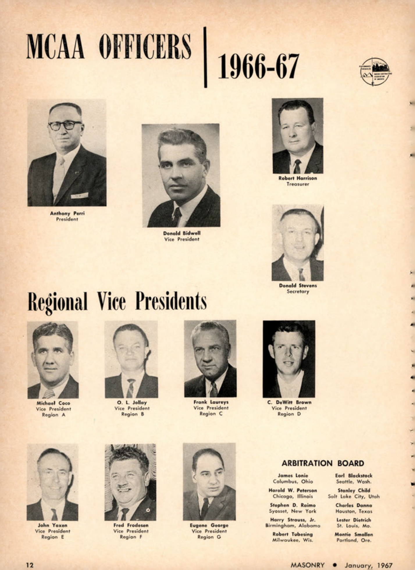 Masonry Magazine January 1967 Page. 12