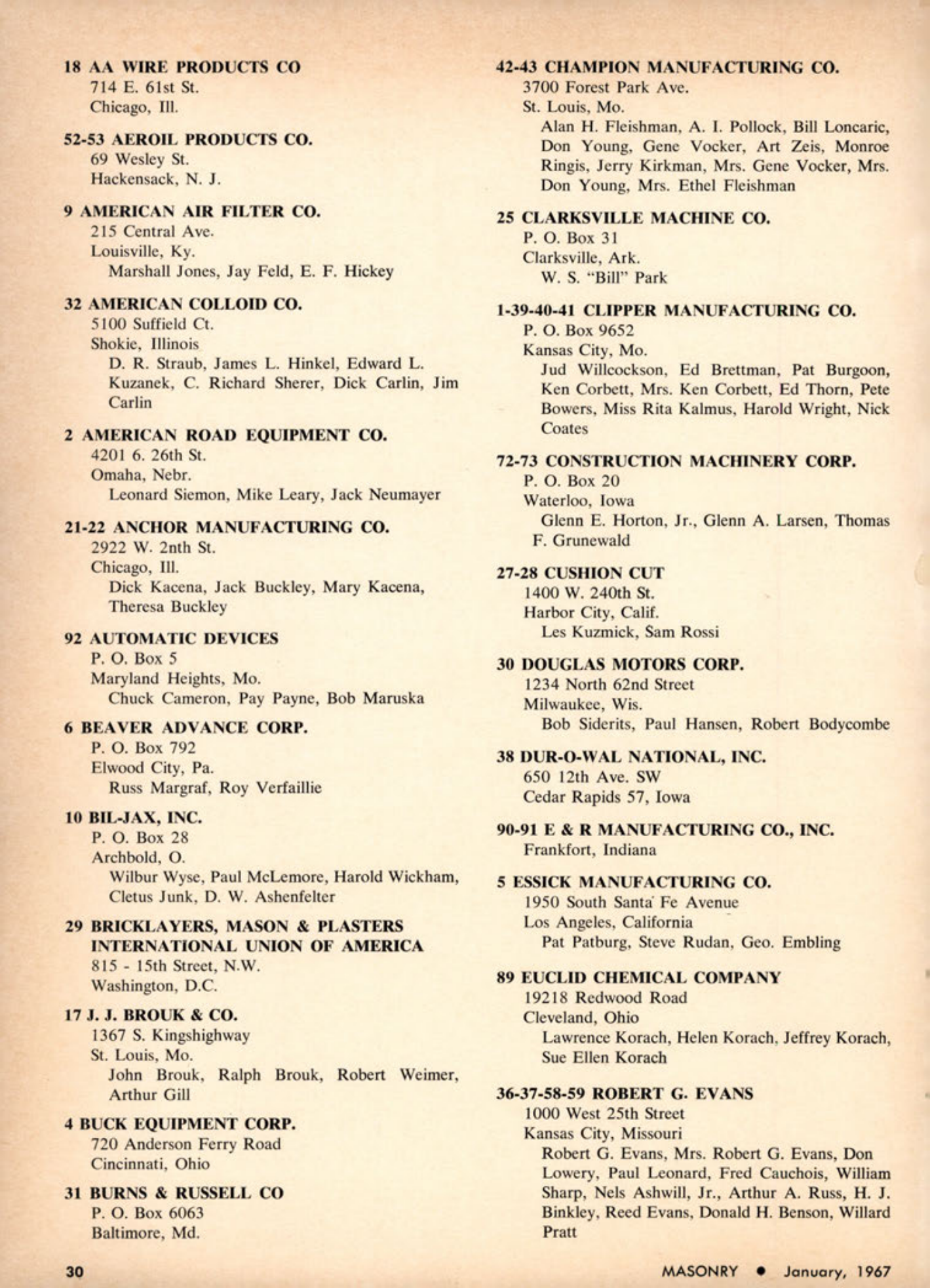 Masonry Magazine January 1967 Page. 30