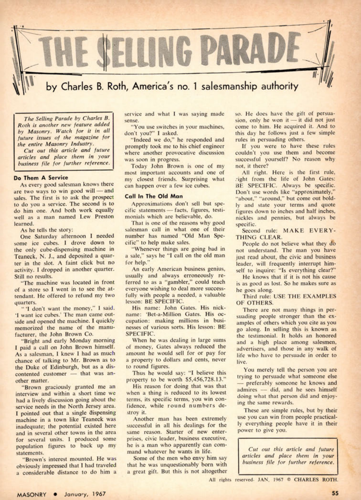 Masonry Magazine January 1967 Page. 55