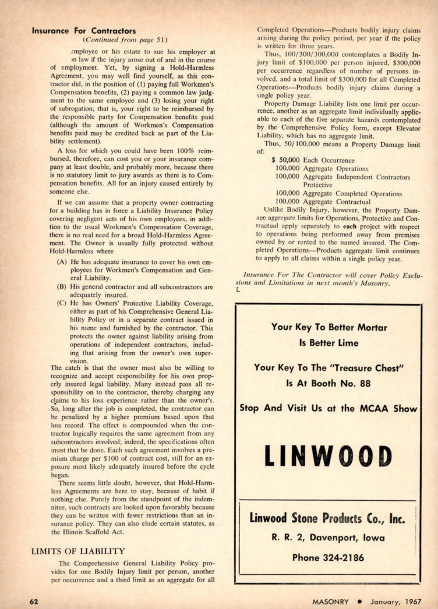 Masonry Magazine January 1967 Page. 62