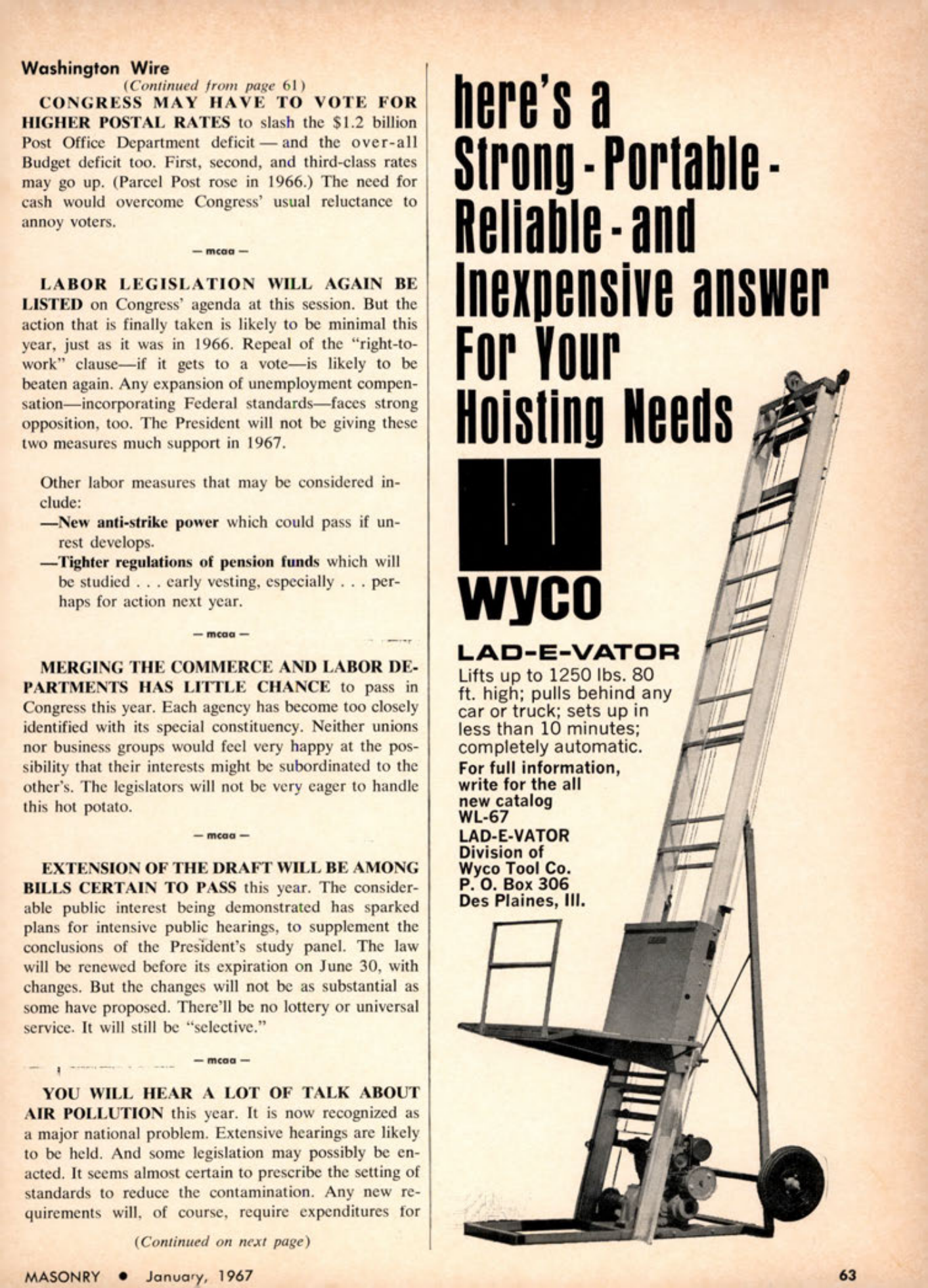 Masonry Magazine January 1967 Page. 63