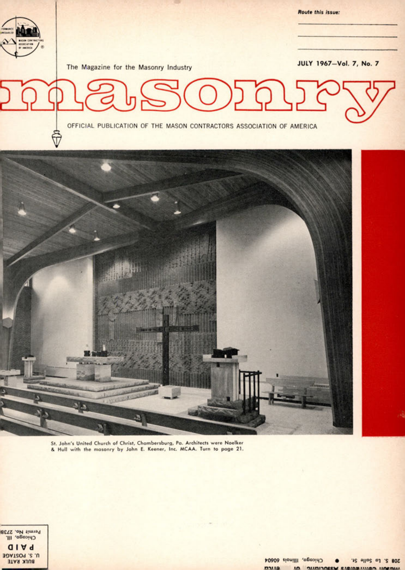 Masonry Magazine July 1967 Page. 1