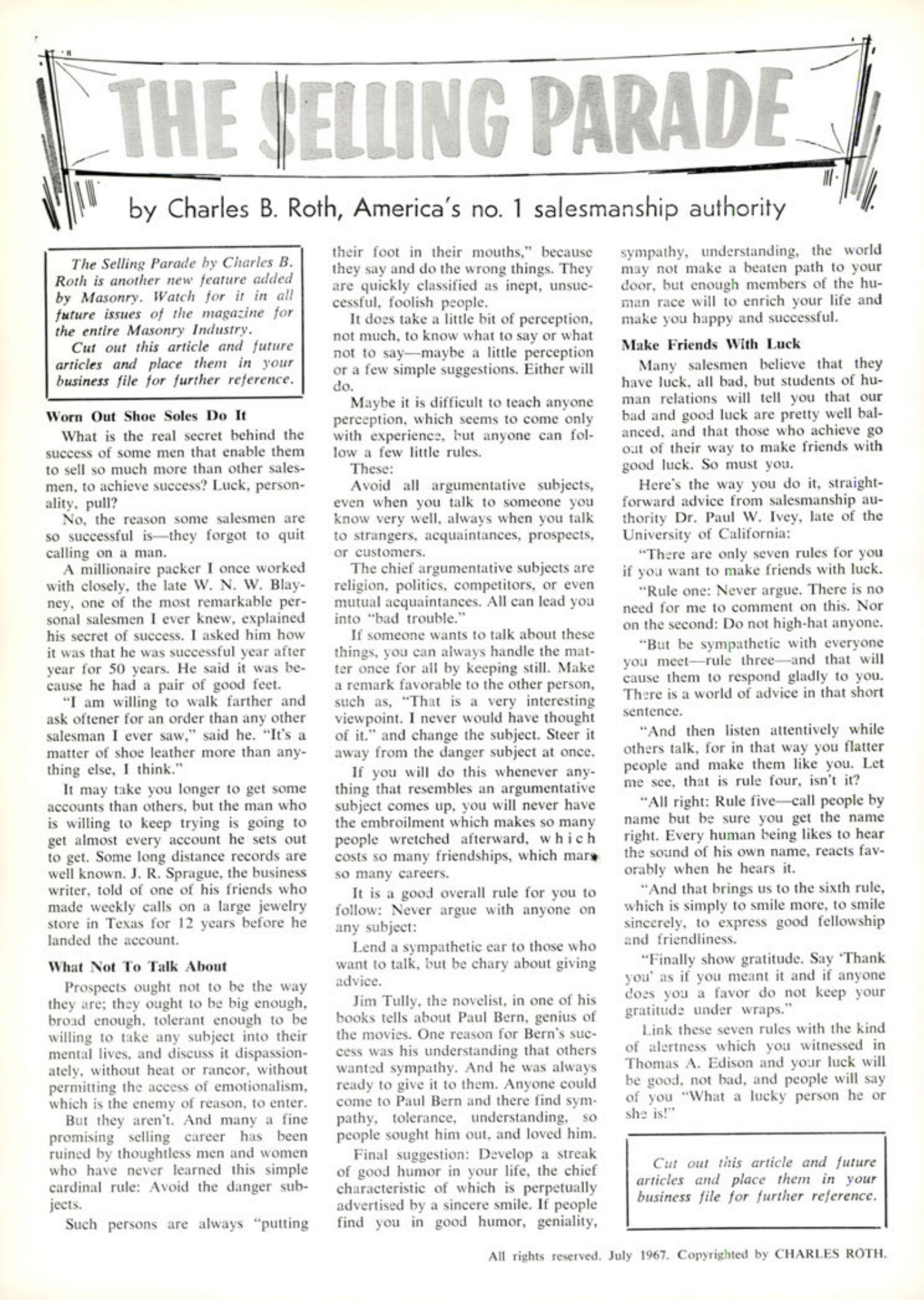 Masonry Magazine July 1967 Page. 10