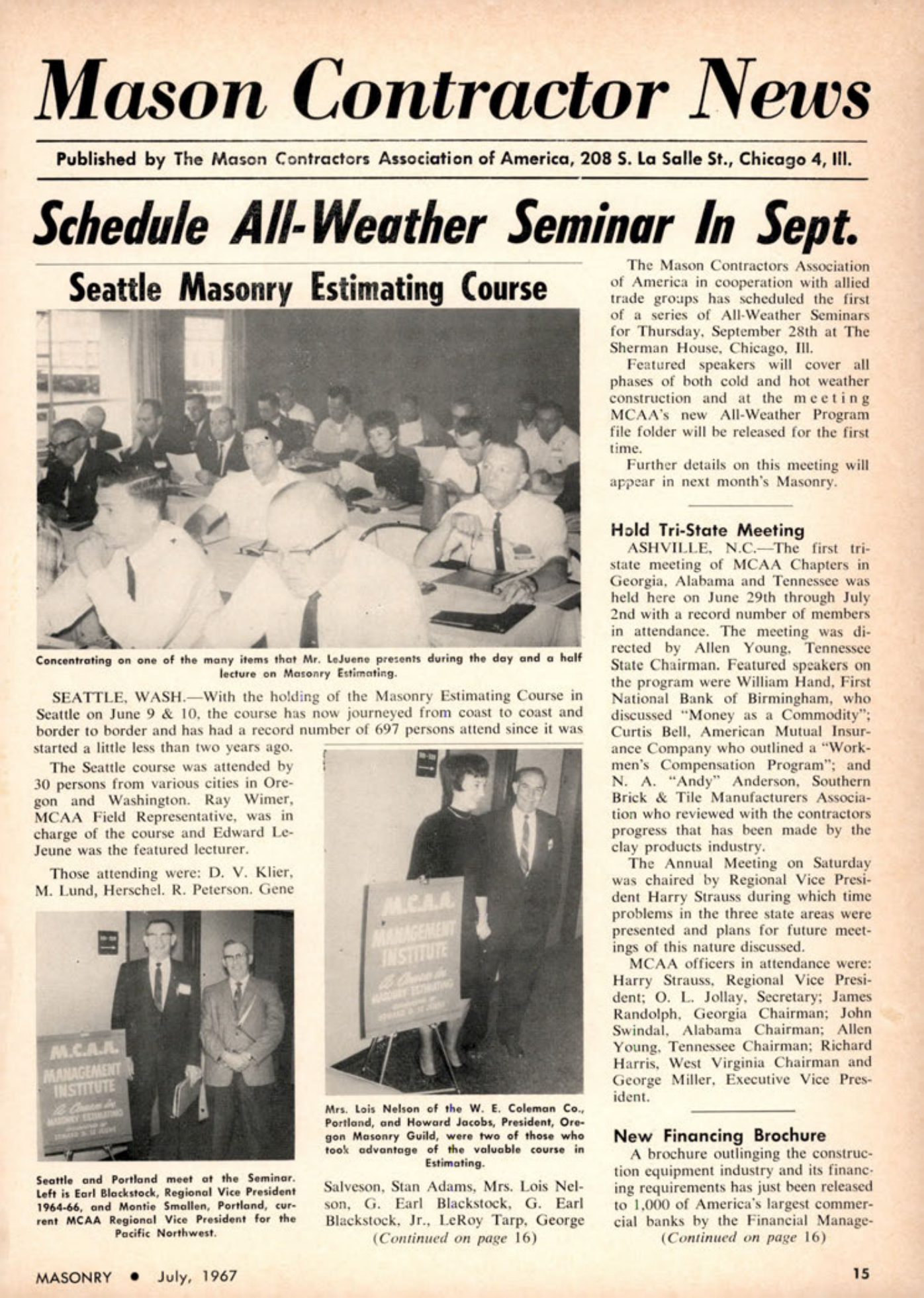 Masonry Magazine July 1967 Page. 19