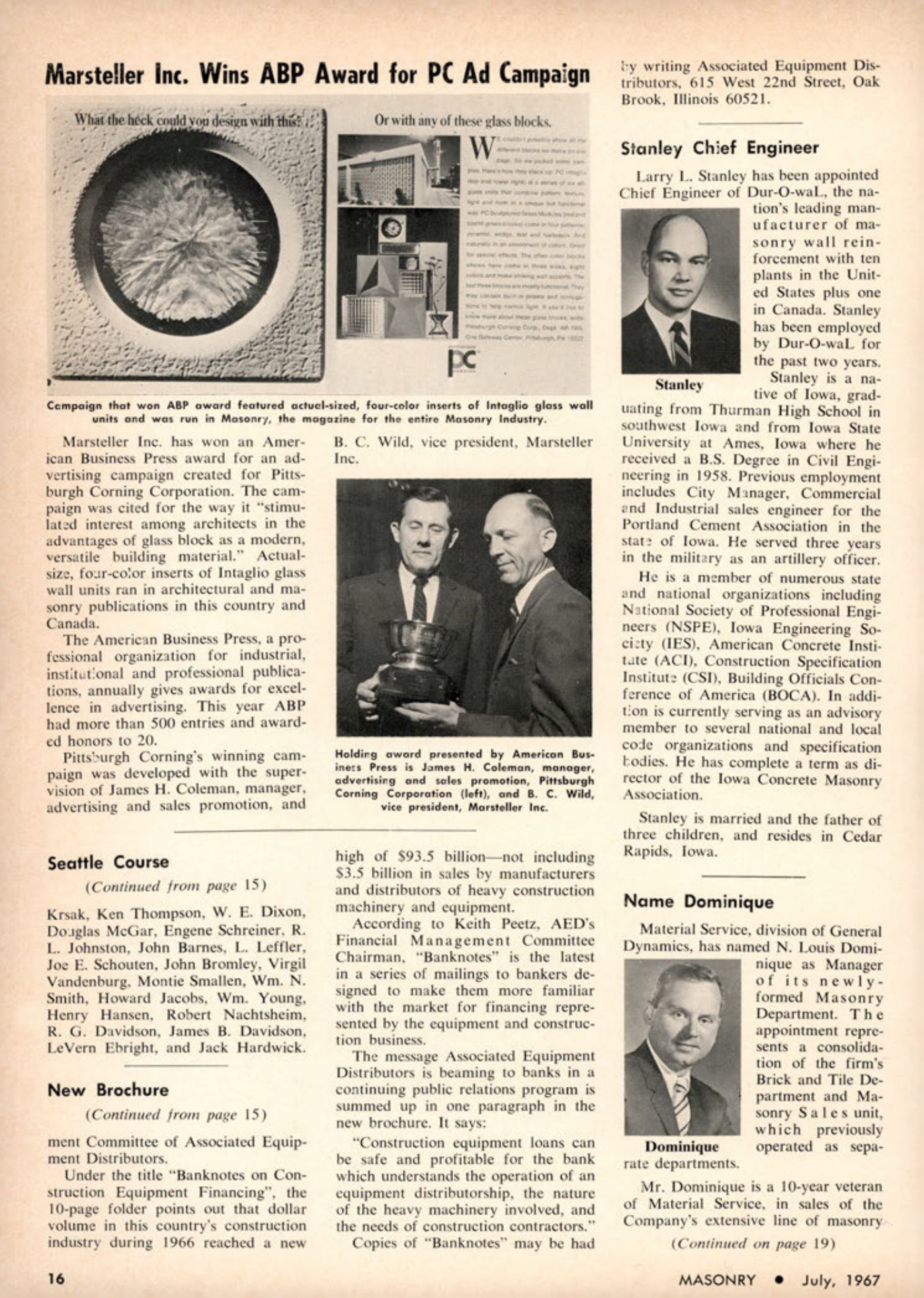 Masonry Magazine July 1967 Page. 20
