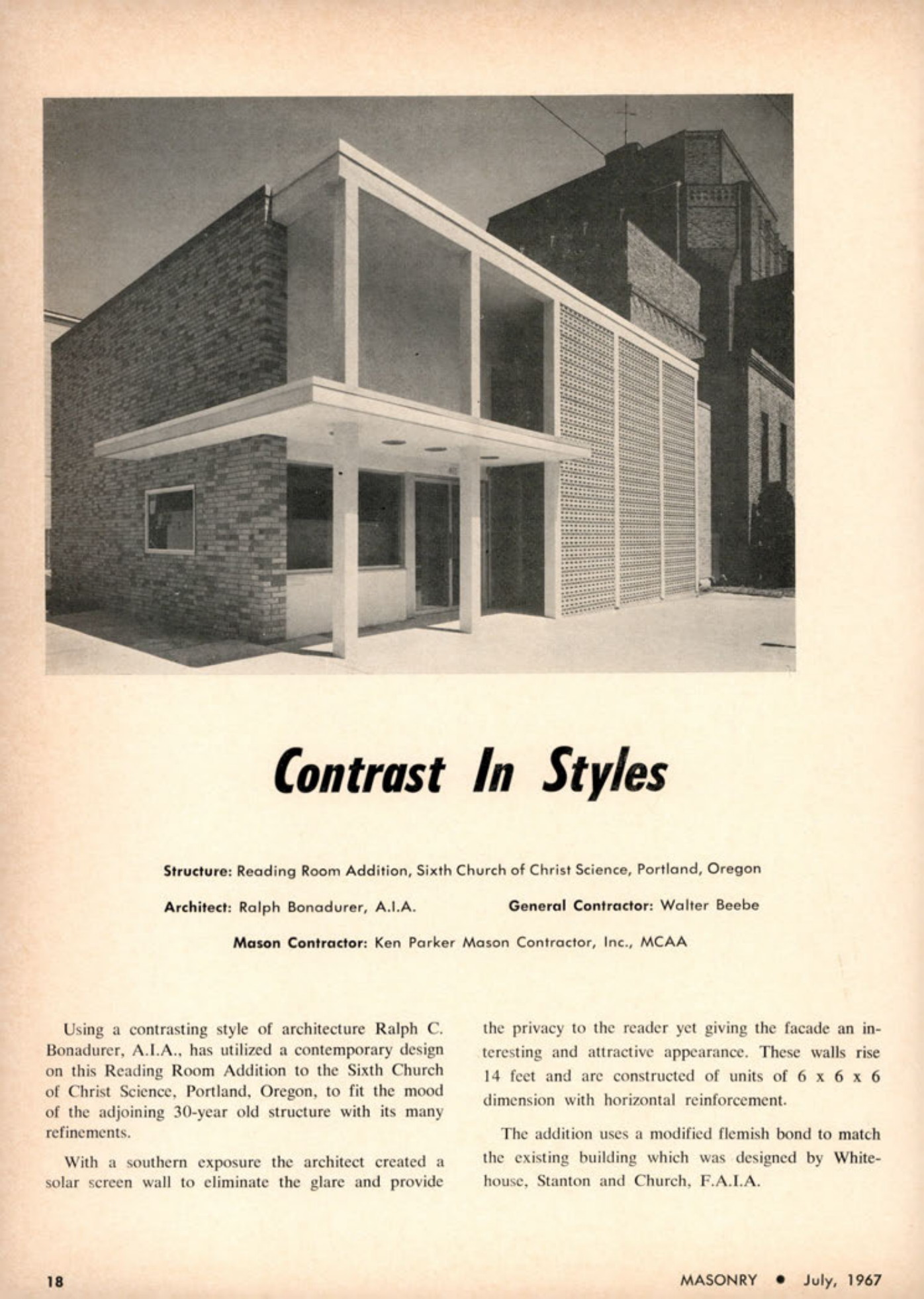Masonry Magazine July 1967 Page. 22