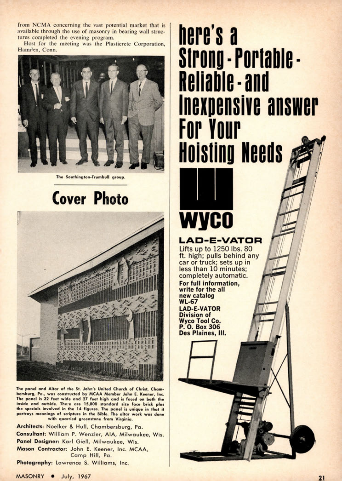 Masonry Magazine July 1967 Page. 25