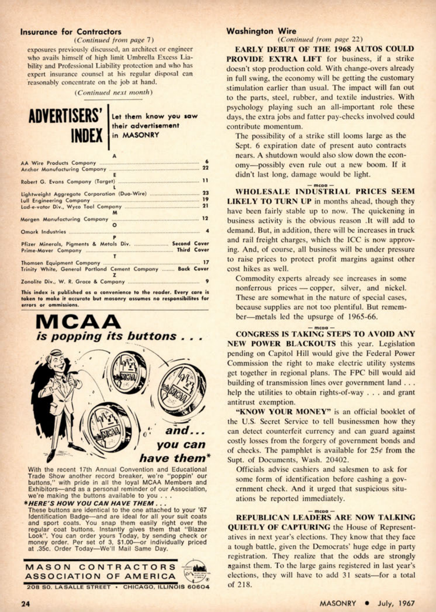 Masonry Magazine July 1967 Page. 28