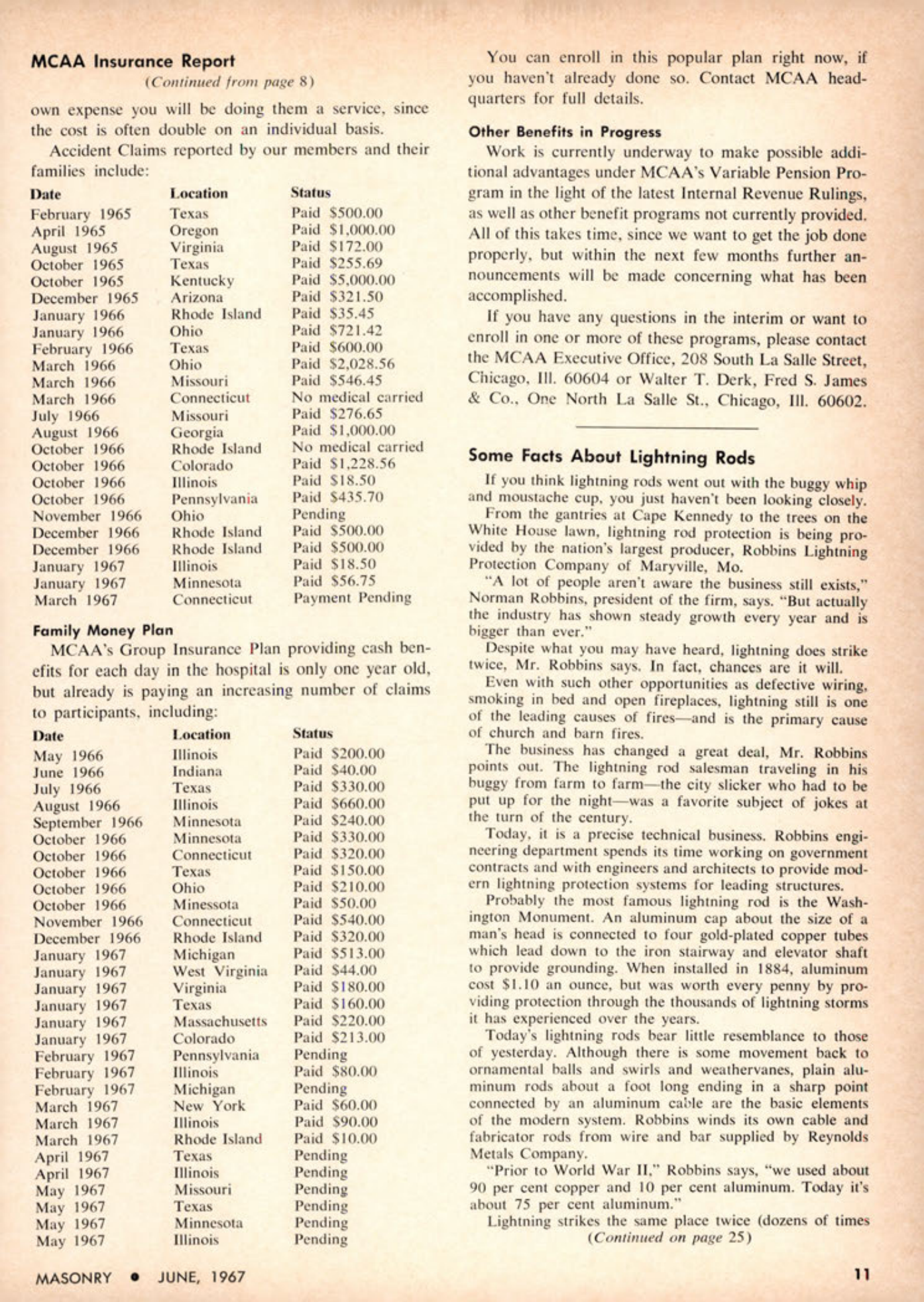 Masonry Magazine June 1967 Page. 11