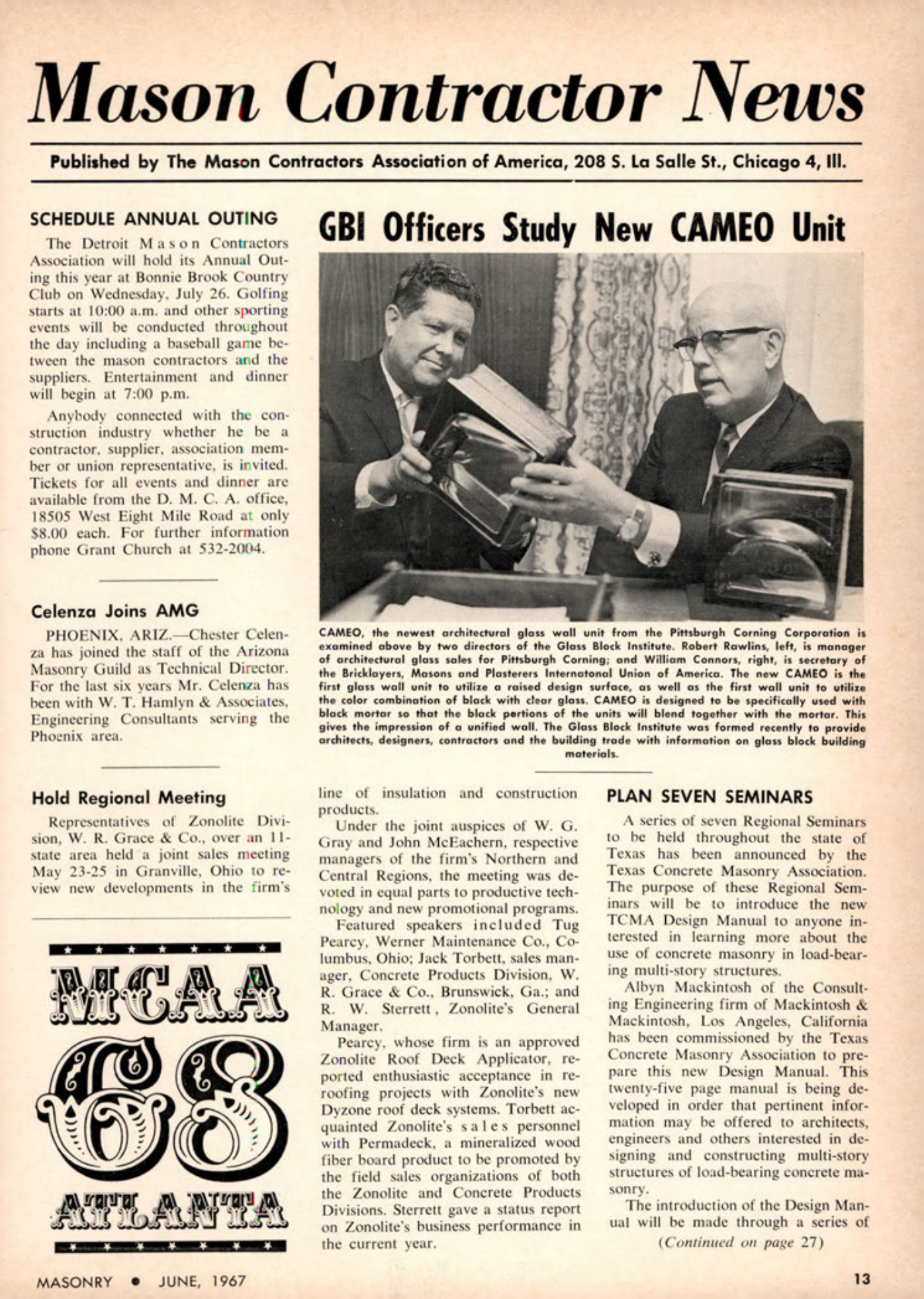 Masonry Magazine June 1967 Page. 13