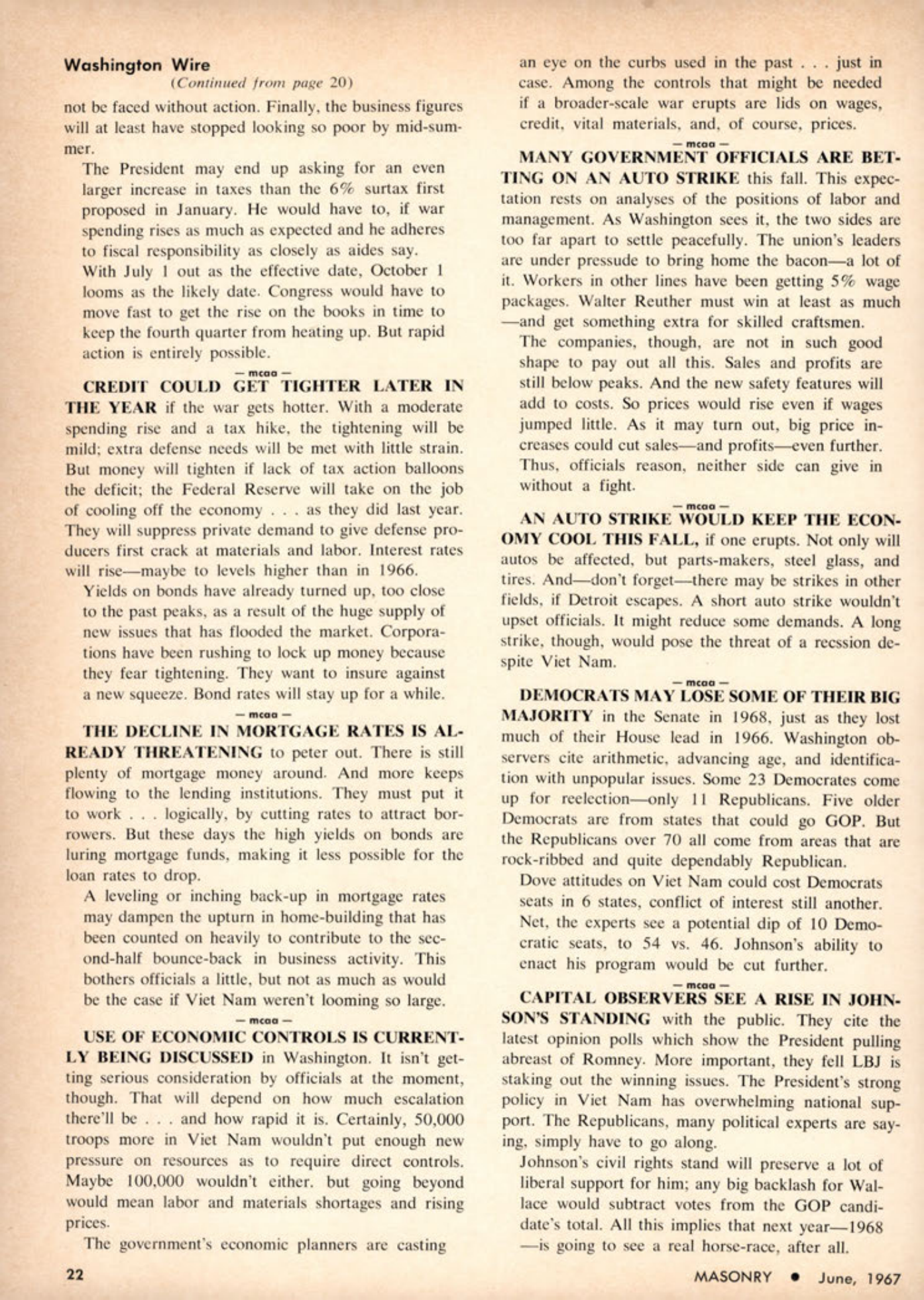 Masonry Magazine June 1967 Page. 20