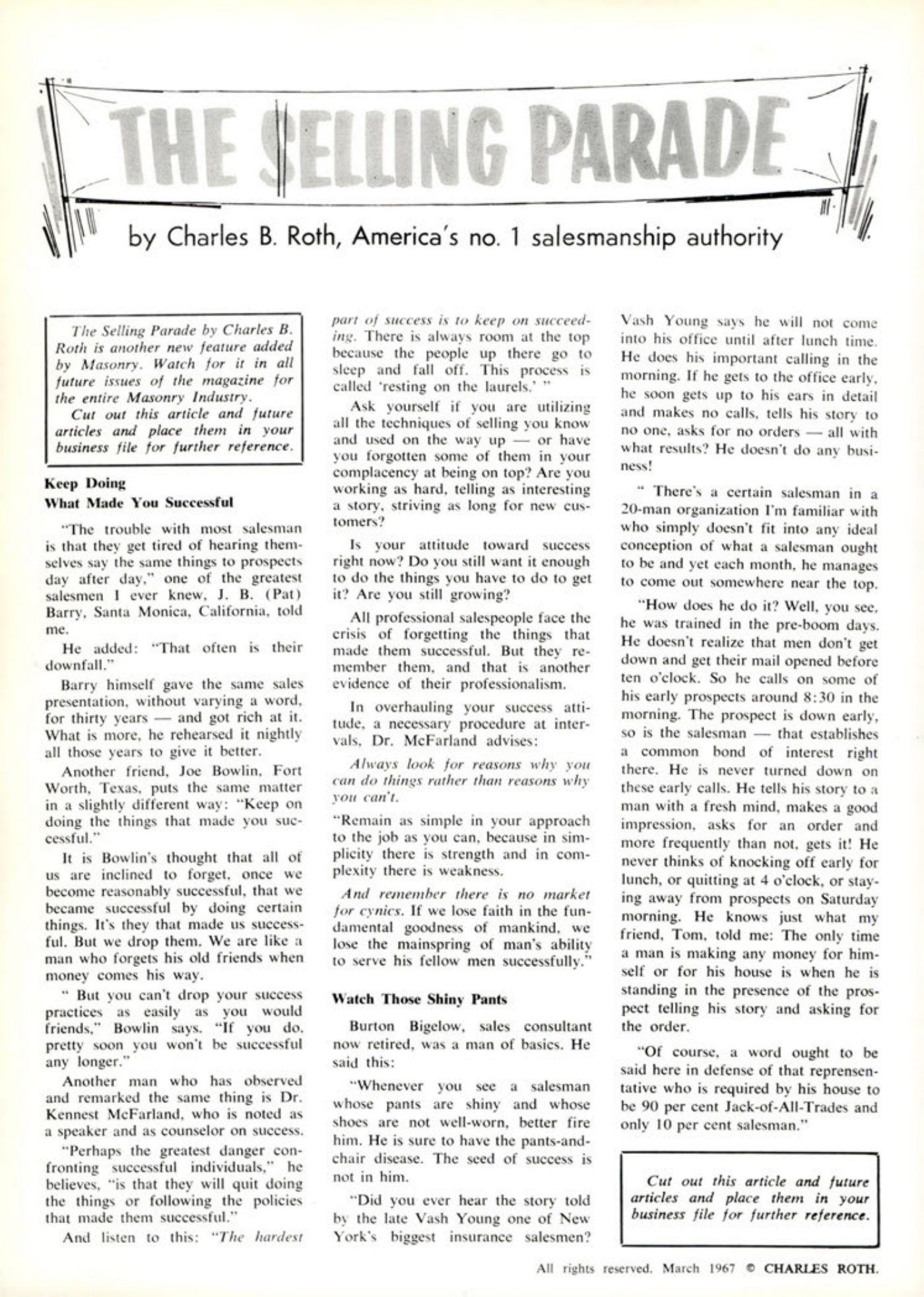 Masonry Magazine March 1967 Page. 10