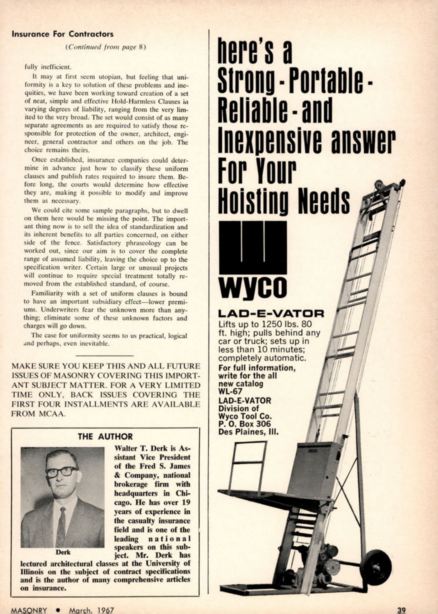 Masonry Magazine March 1967 Page. 39
