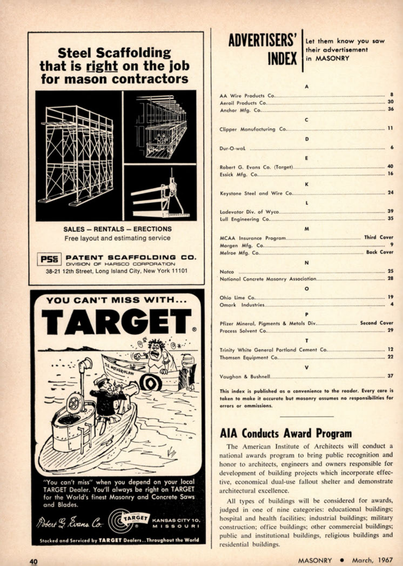 Masonry Magazine March 1967 Page. 40