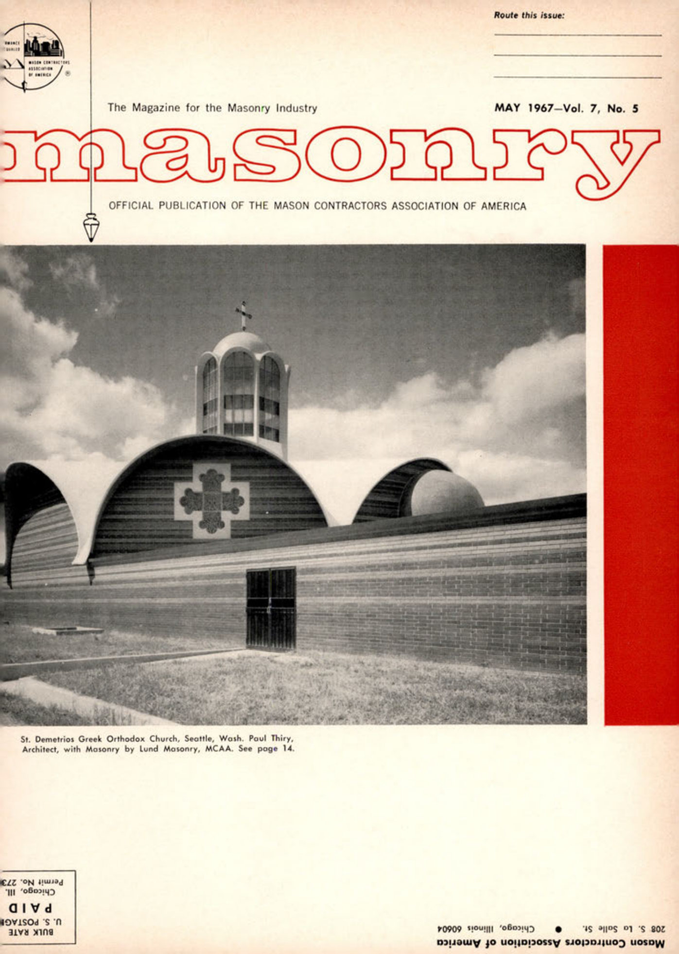 Masonry Magazine May 1967 Page. 1