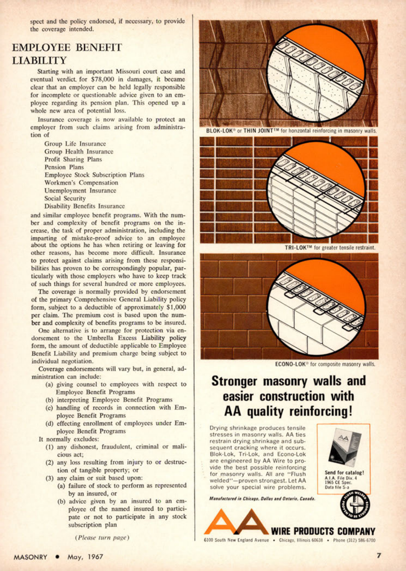 Masonry Magazine May 1967 Page. 7