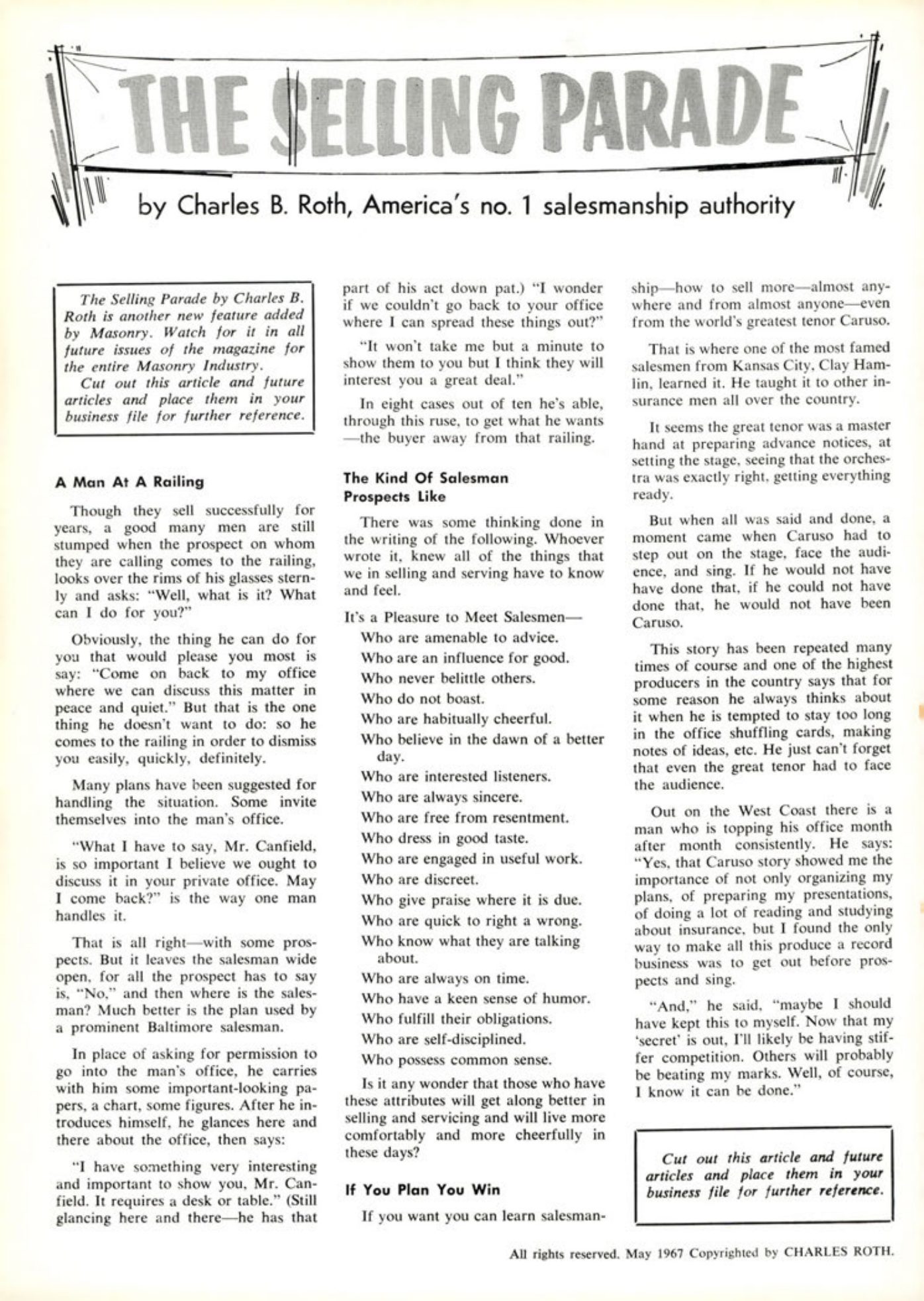 Masonry Magazine May 1967 Page. 10