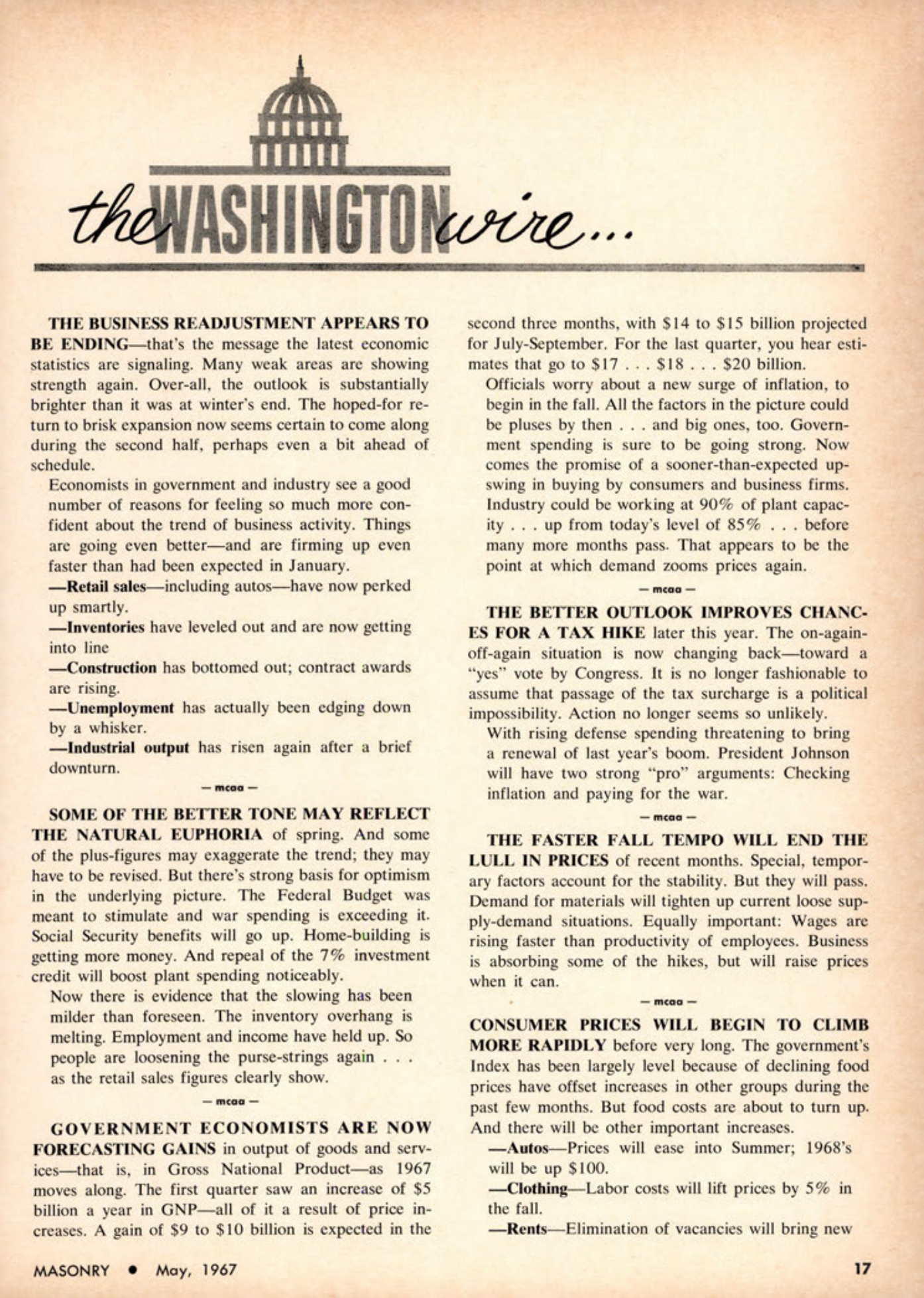 Masonry Magazine May 1967 Page. 17