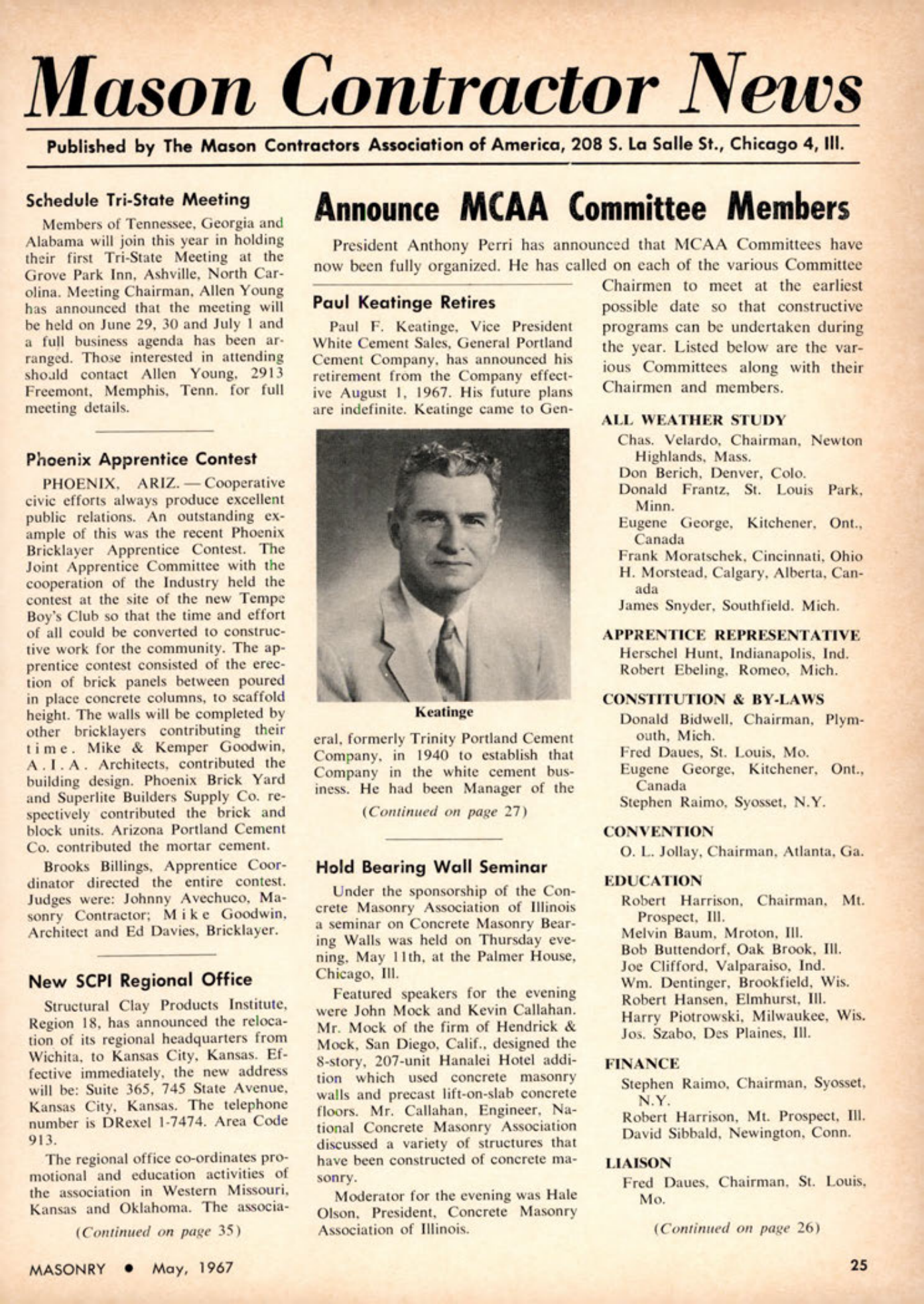 Masonry Magazine May 1967 Page. 25