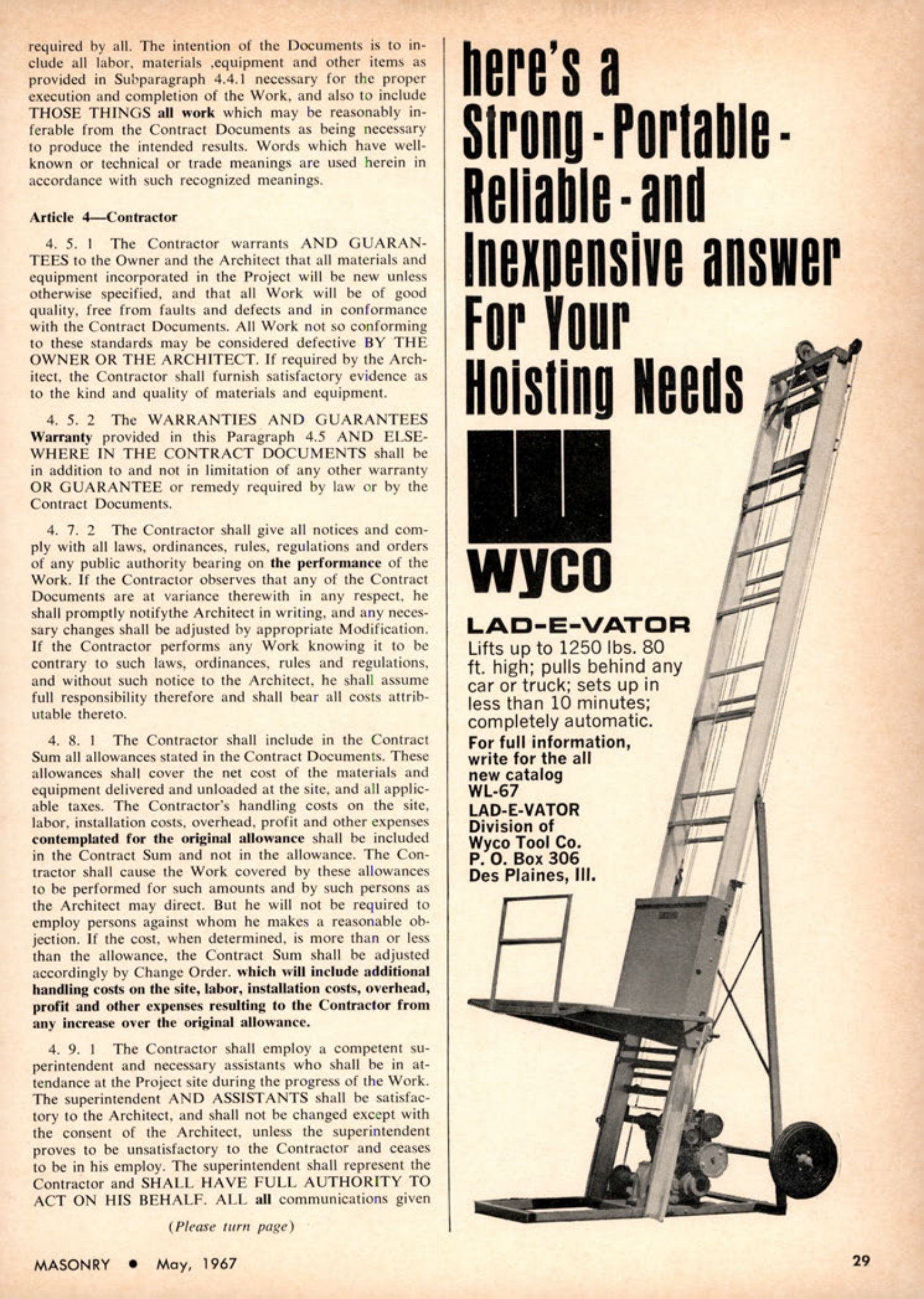 Masonry Magazine May 1967 Page. 29