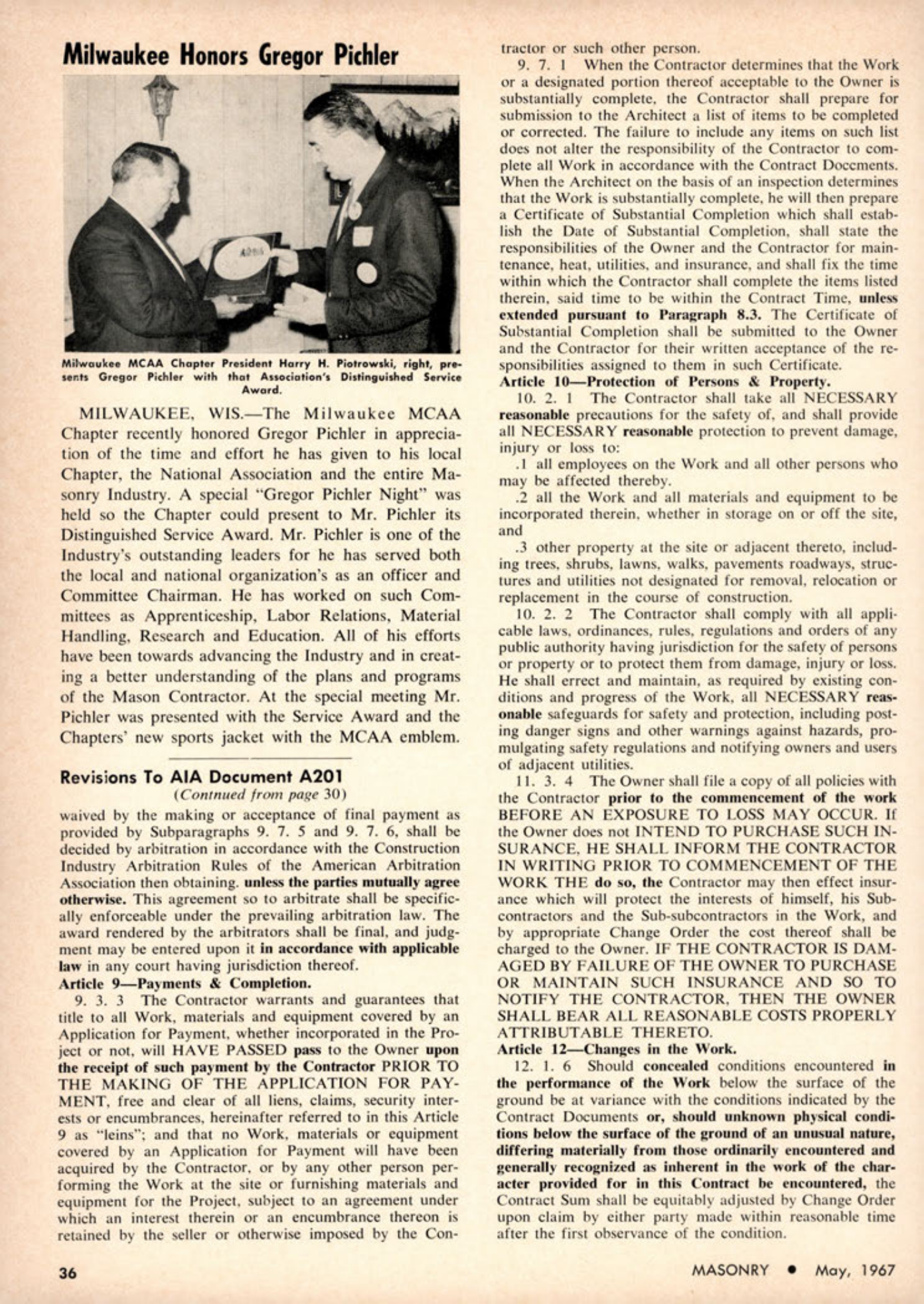 Masonry Magazine May 1967 Page. 36
