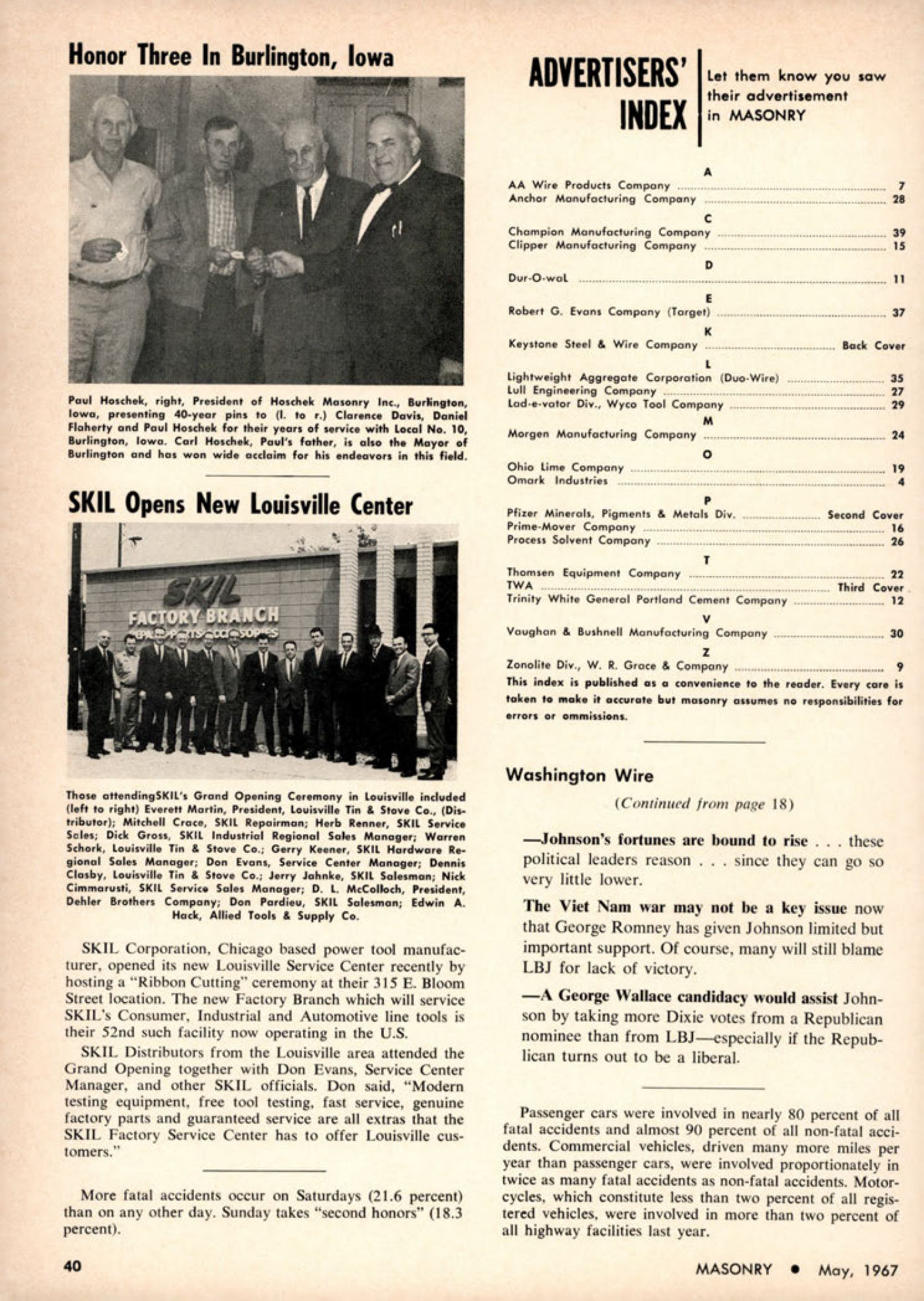 Masonry Magazine May 1967 Page. 40