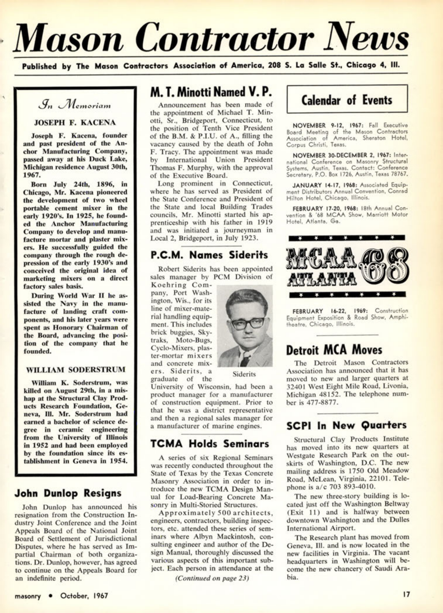 Masonry Magazine October 1967 Page. 19