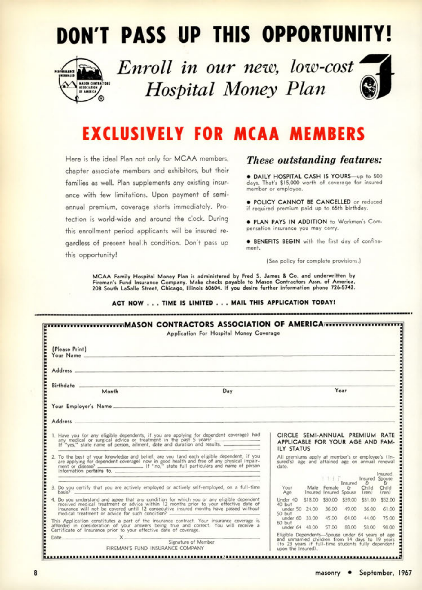 Masonry Magazine September 1967 Page. 8