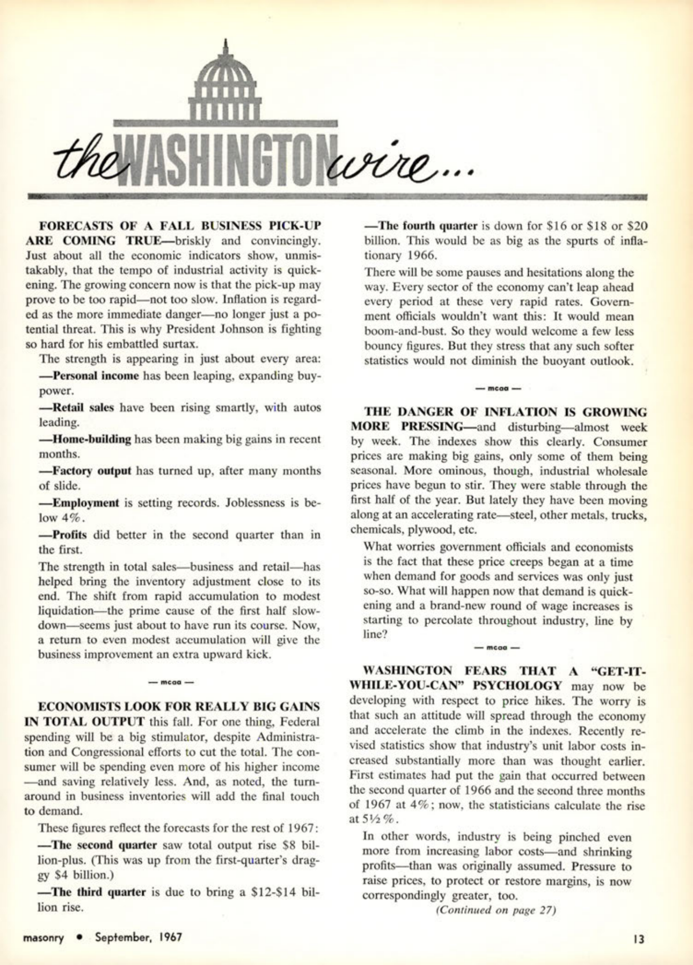 Masonry Magazine September 1967 Page. 13