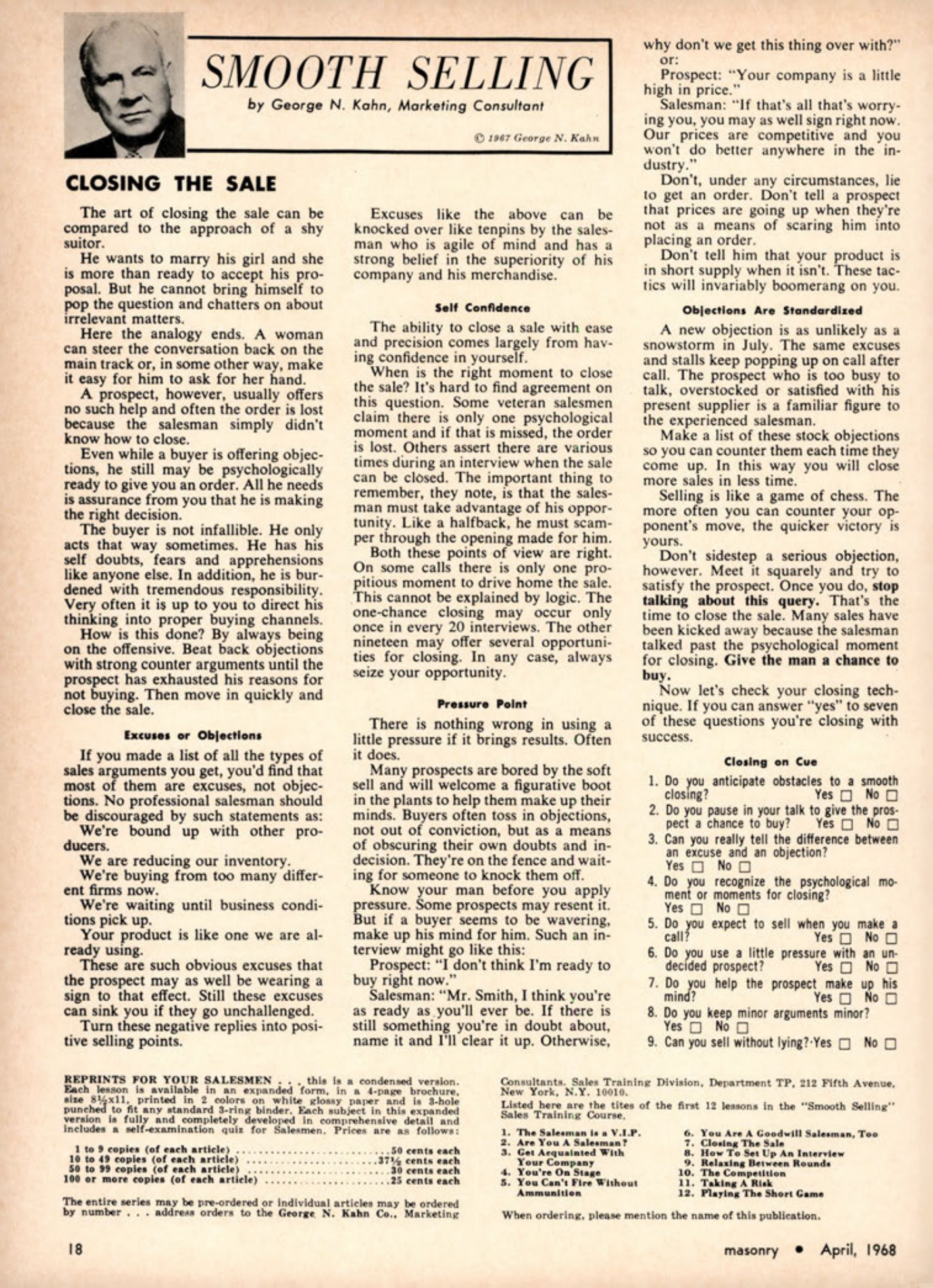 Masonry Magazine April 1968 Page. 18
